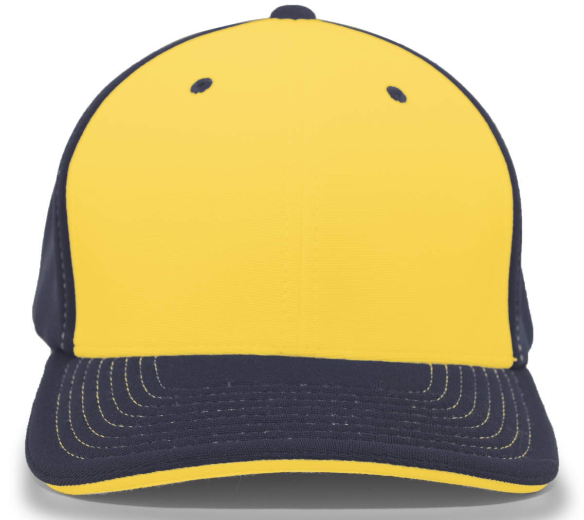398F.90Q.XS M2 Performance Contrast Flexfit Cap, Gold & Navy - Extra Small