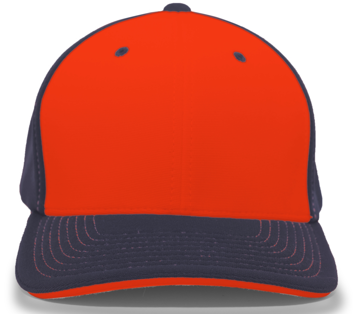 398F.79P.L-XL M2 Performance Contrast Flexfit Cap, Orange & Navy - Large & Extra Large