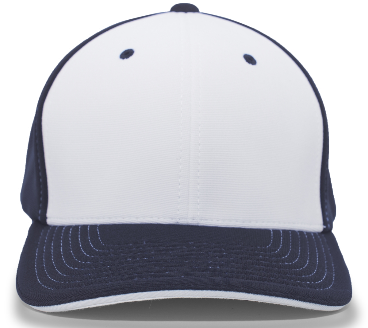 398F.R57.XS M2 Performance Contrast Flexfit Cap, White & Navy - Extra Small