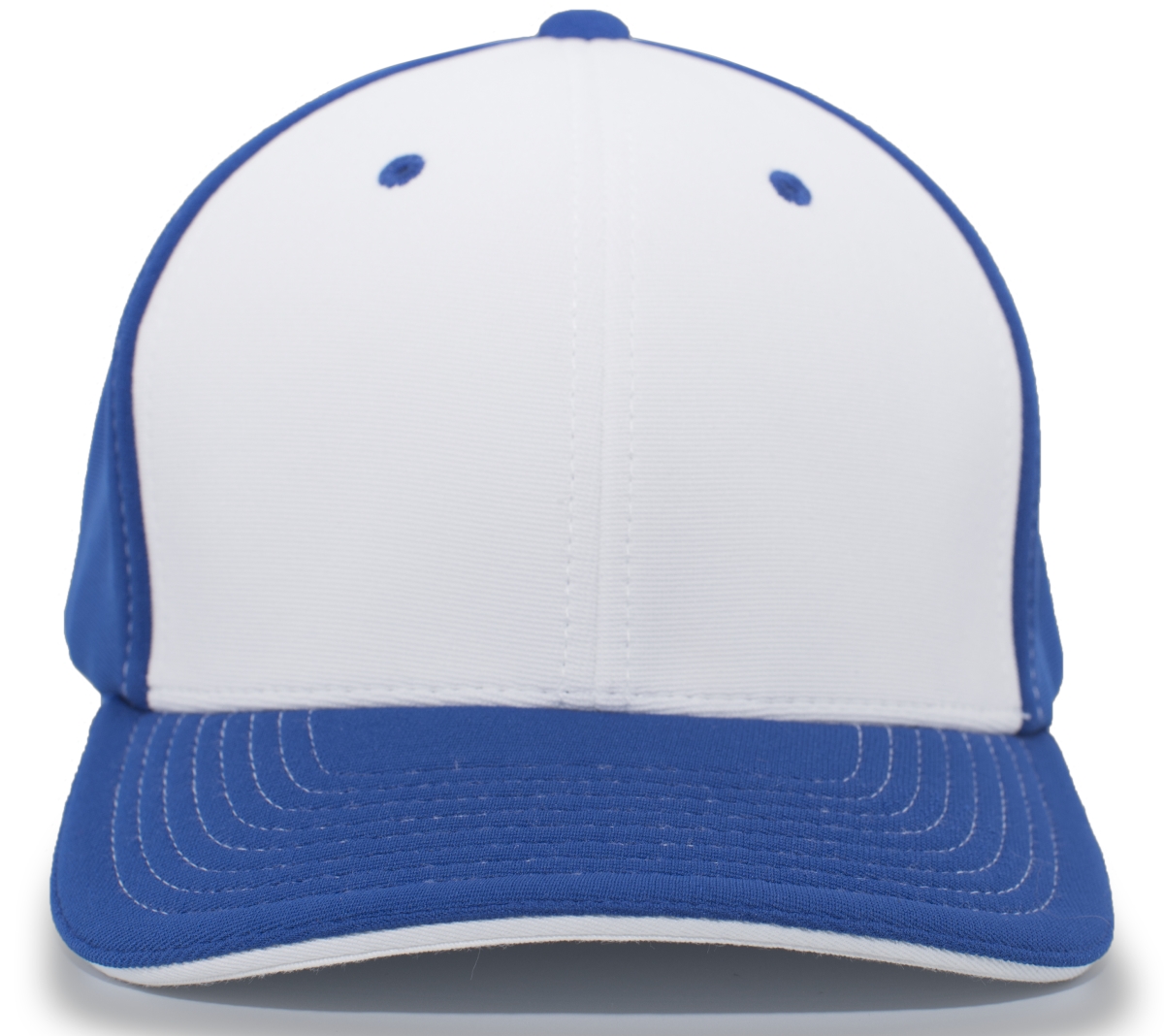398F.R58.L-XL M2 Performance Contrast Flexfit Cap, White & Royal - Large & Extra Large