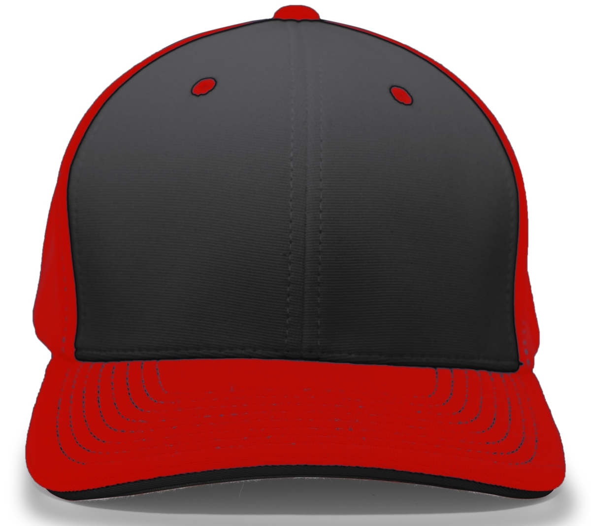 398F.34S.S-M M2 Performance Contrast Flexfit Cap, Black & Red - Small & Medium