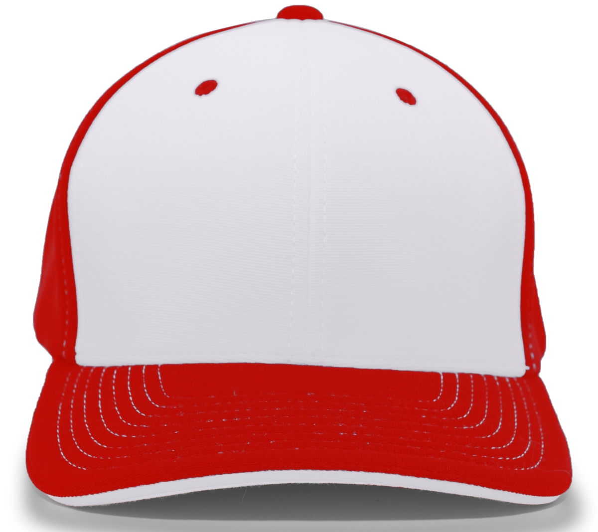 398F.24S.S-M M2 Performance Contrast Flexfit Cap, Silver & Red - Small & Medium