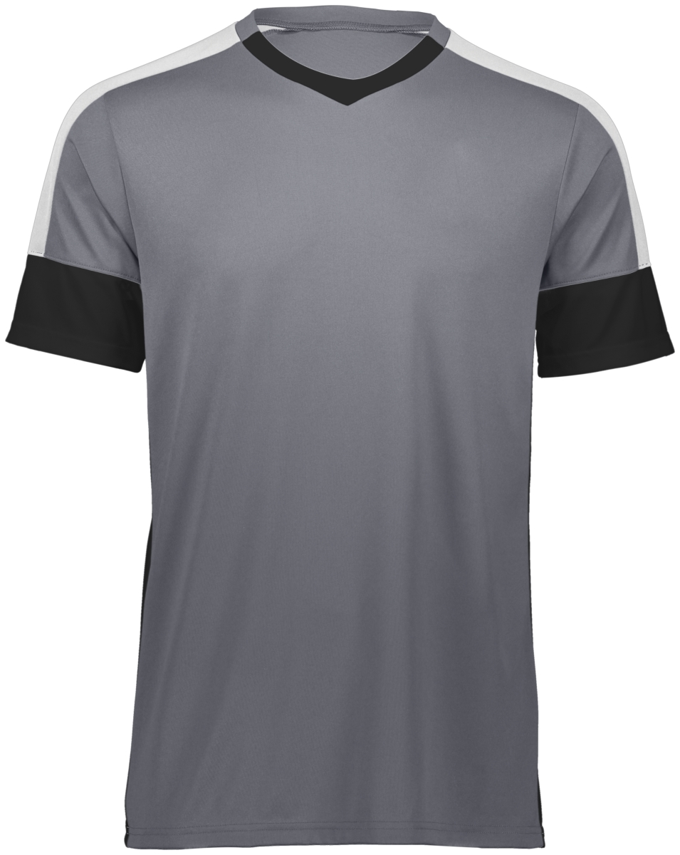 Adult Wembley Soccer Jersey - Graphite, Black & White - Extra Large