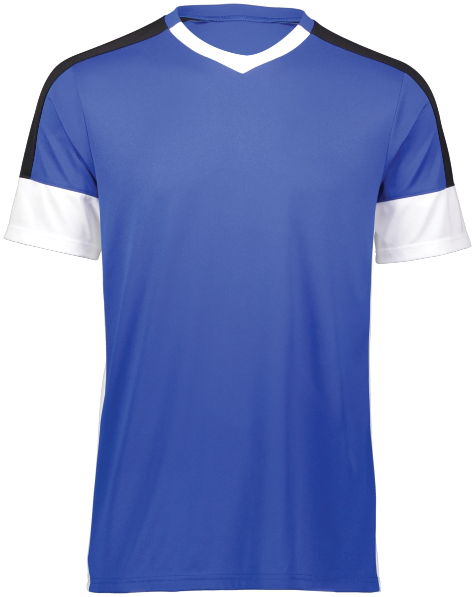 Youth Wembley Soccer Jersey - Royal, White & Black - Large