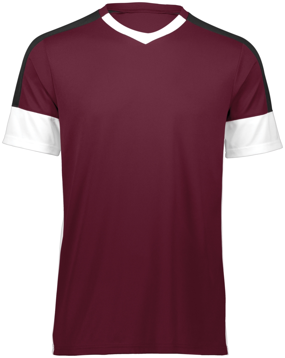 Youth Wembley Soccer Jersey - Maroon, White & Black - Large