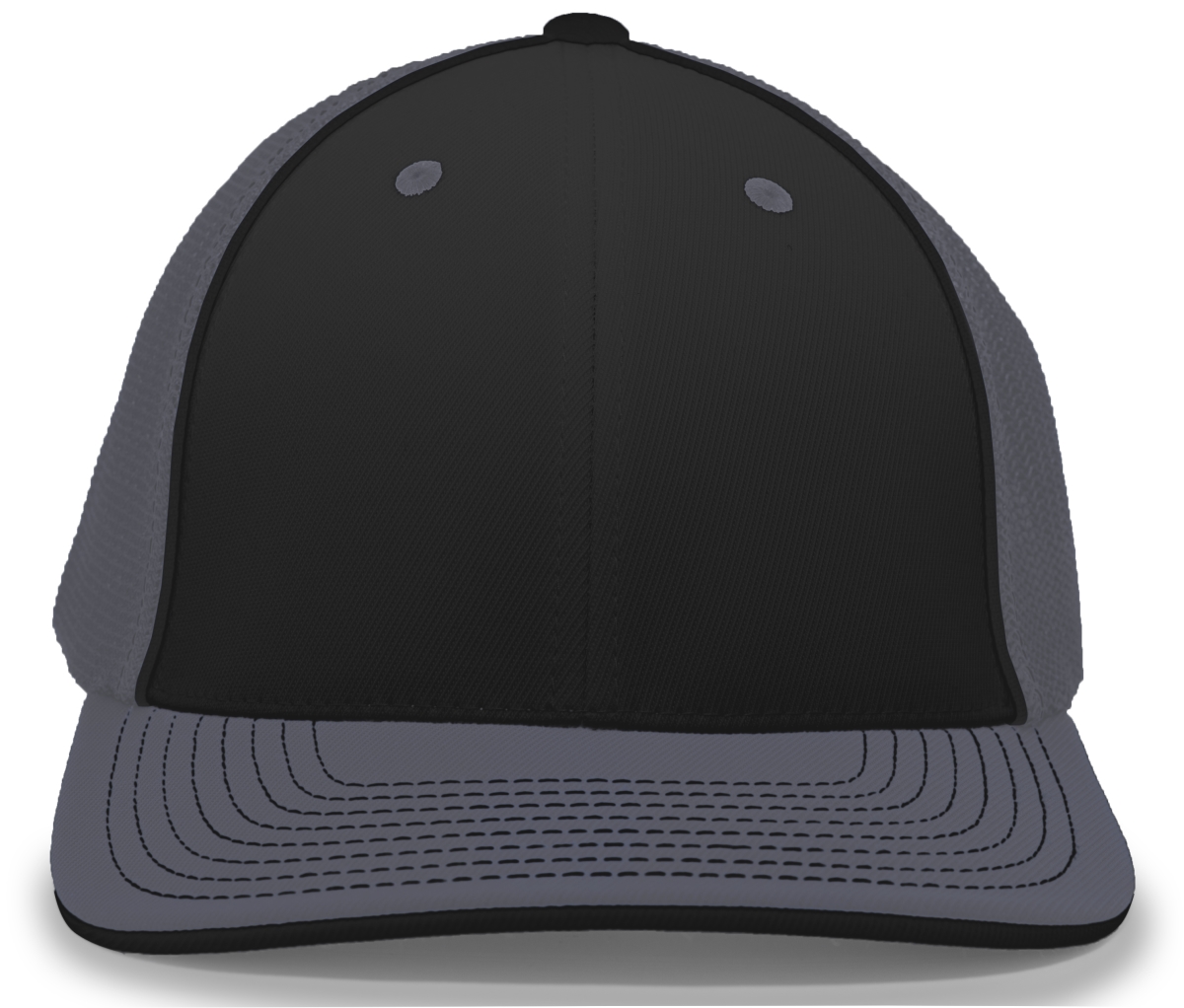 404M.91Q.XS Trucker Flexfit Cap, Black & Graphite - Extra Small