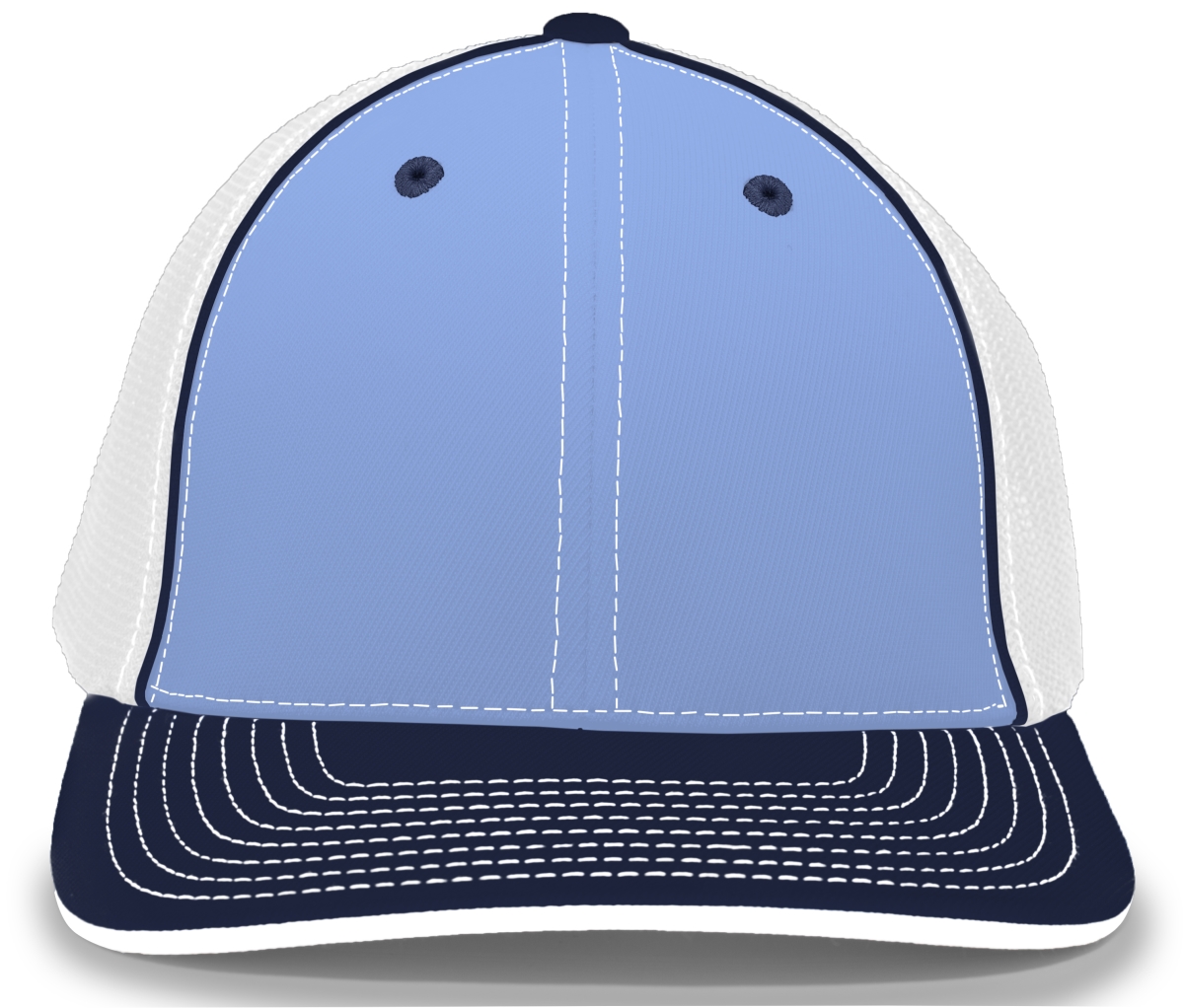 404M.533.S-M Trucker Flexfit Cap - Columbia Blue, White & Navy - Small & Medium