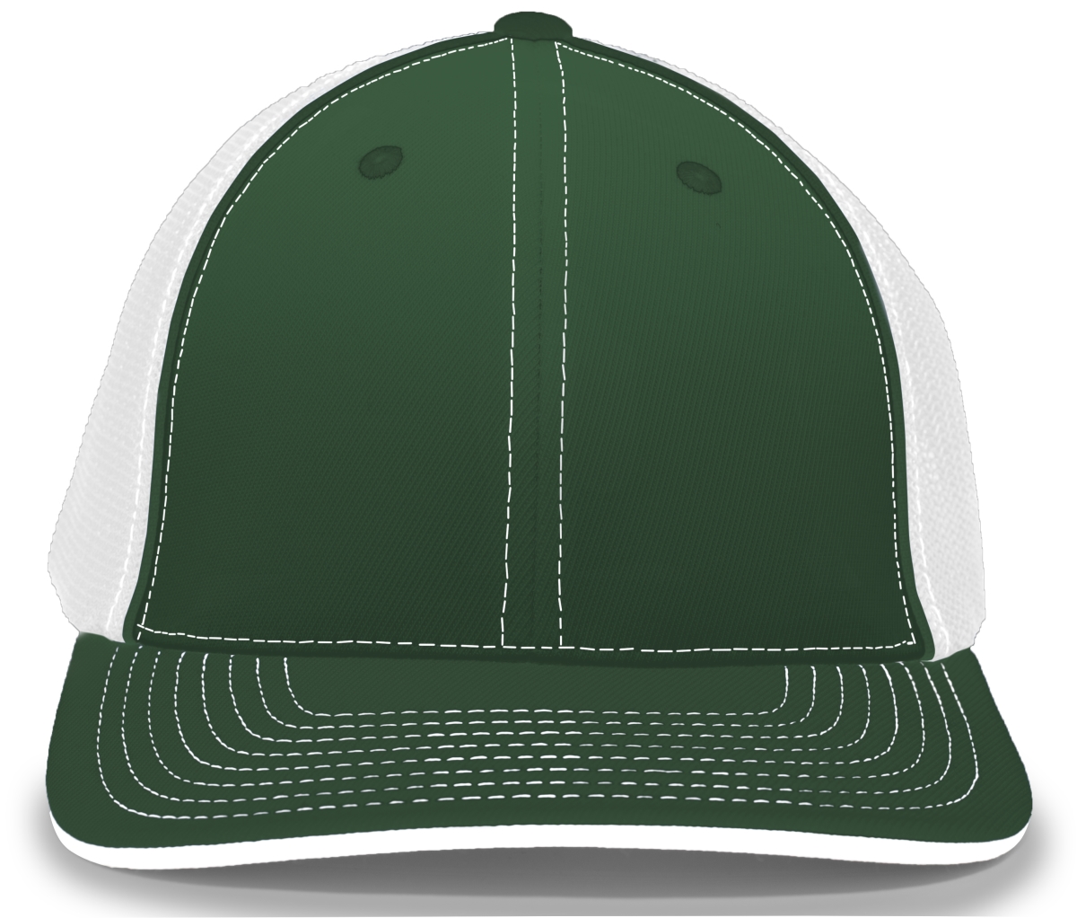 404M.438.S-M Trucker Flexfit Cap, Dark Green & White - Small & Medium