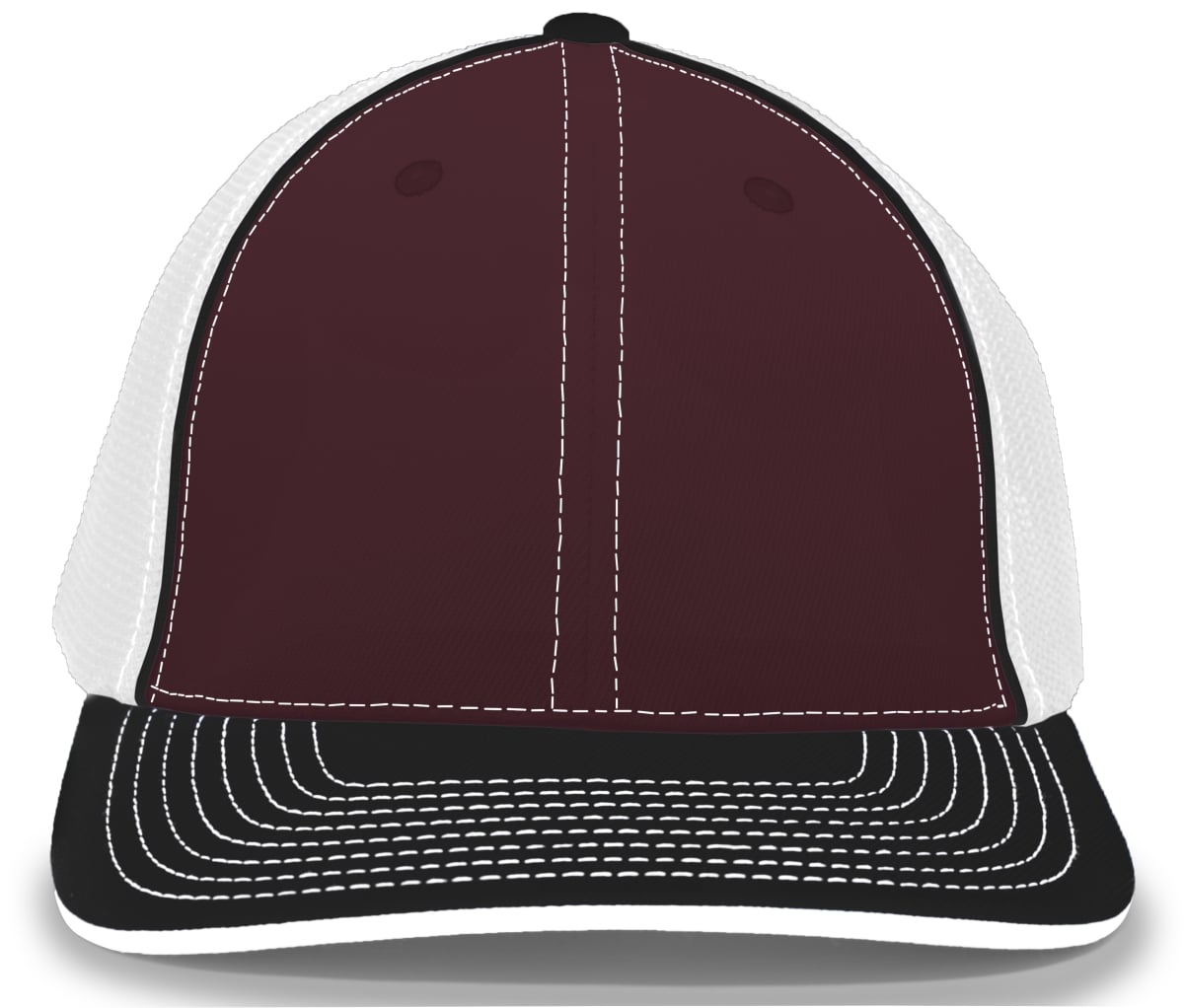 404M.162.XS Trucker Flexfit Cap - Maroon, White & Black - Extra Small