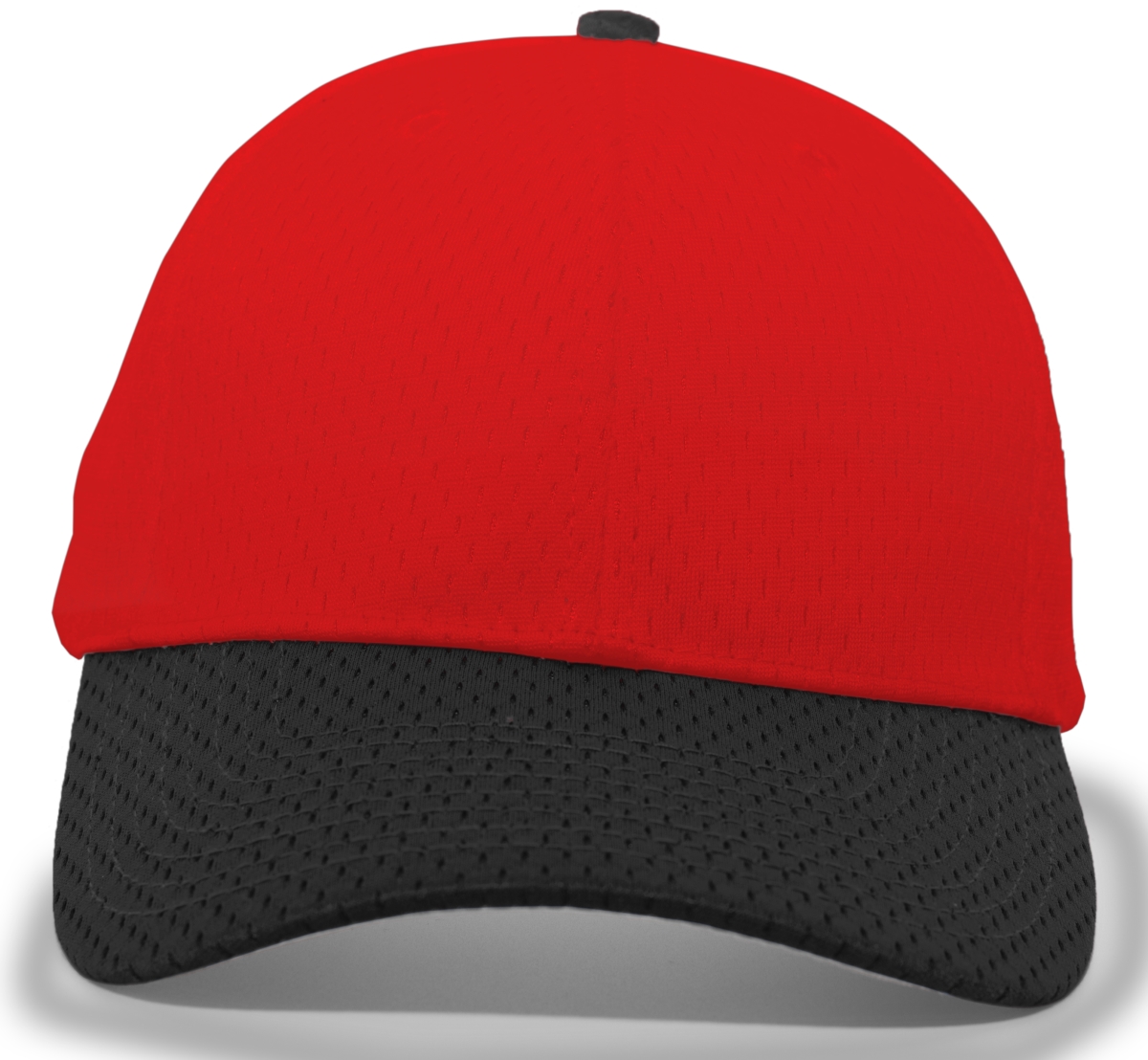 805M.407.YTH Coolport Mesh Hook & Loop Adjustable Cap, Red & Black - Youth