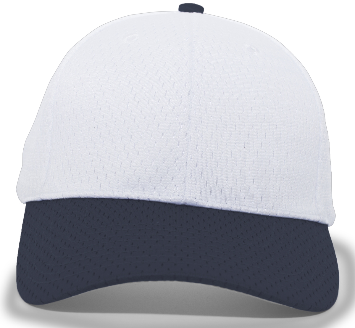 805M.221.OS Coolport Mesh Hook & Loop Adjustable Cap, White & Navy - One Size
