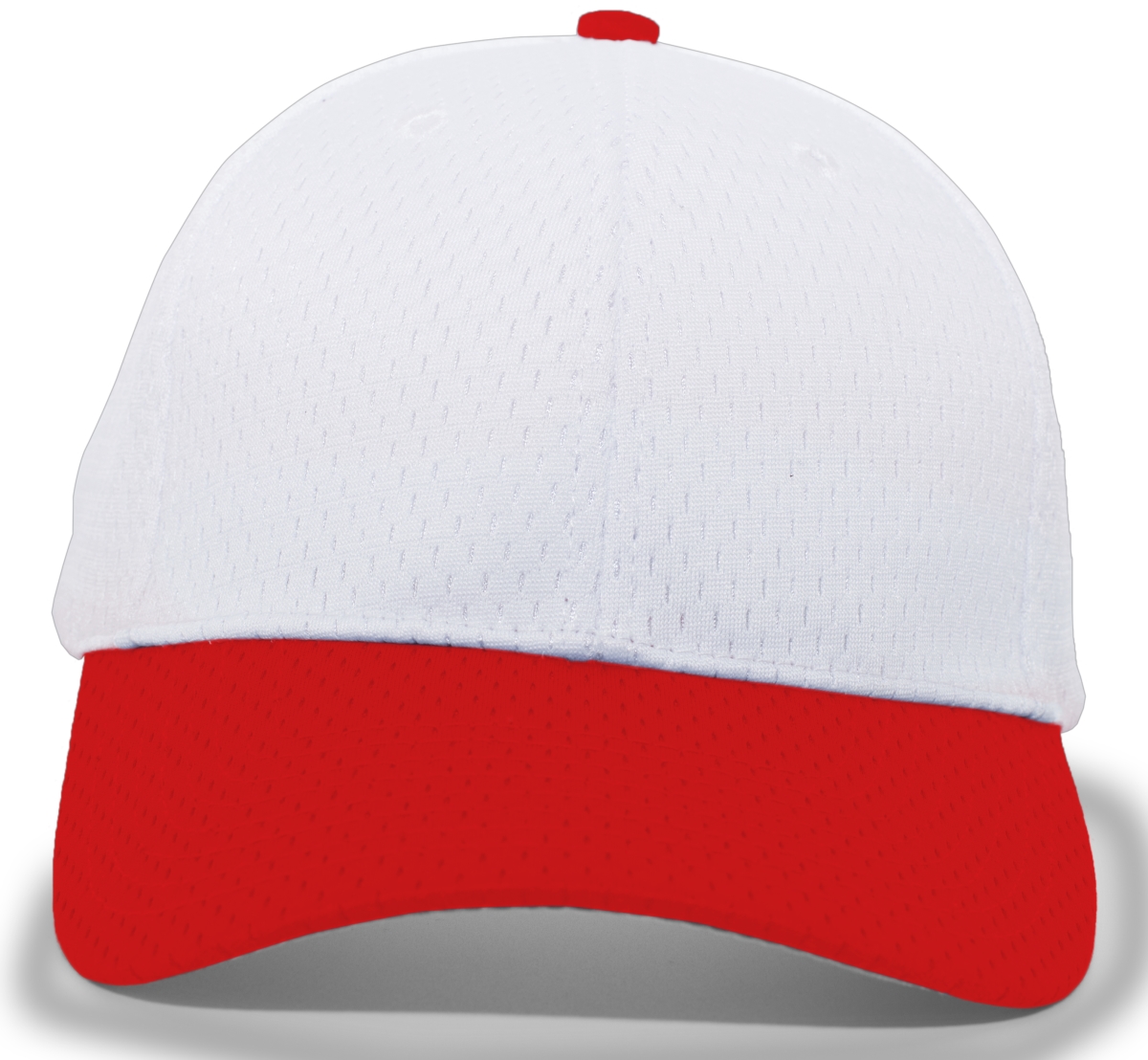 805M.225.YTH Coolport Mesh Hook & Loop Adjustable Cap, White & Red - Youth