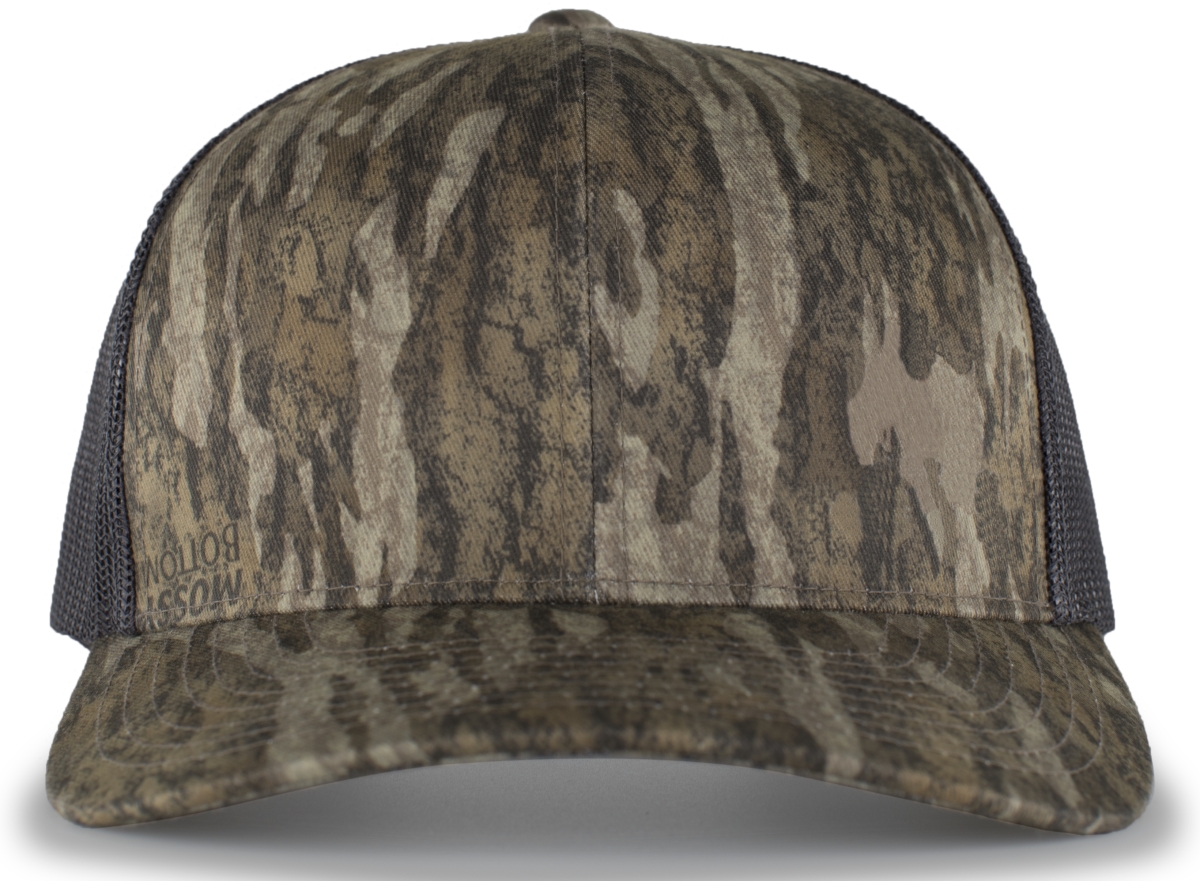 108C.71S.OS Camo Snapback Trucker Cap, Bottomland & Light Charcoal - One Size