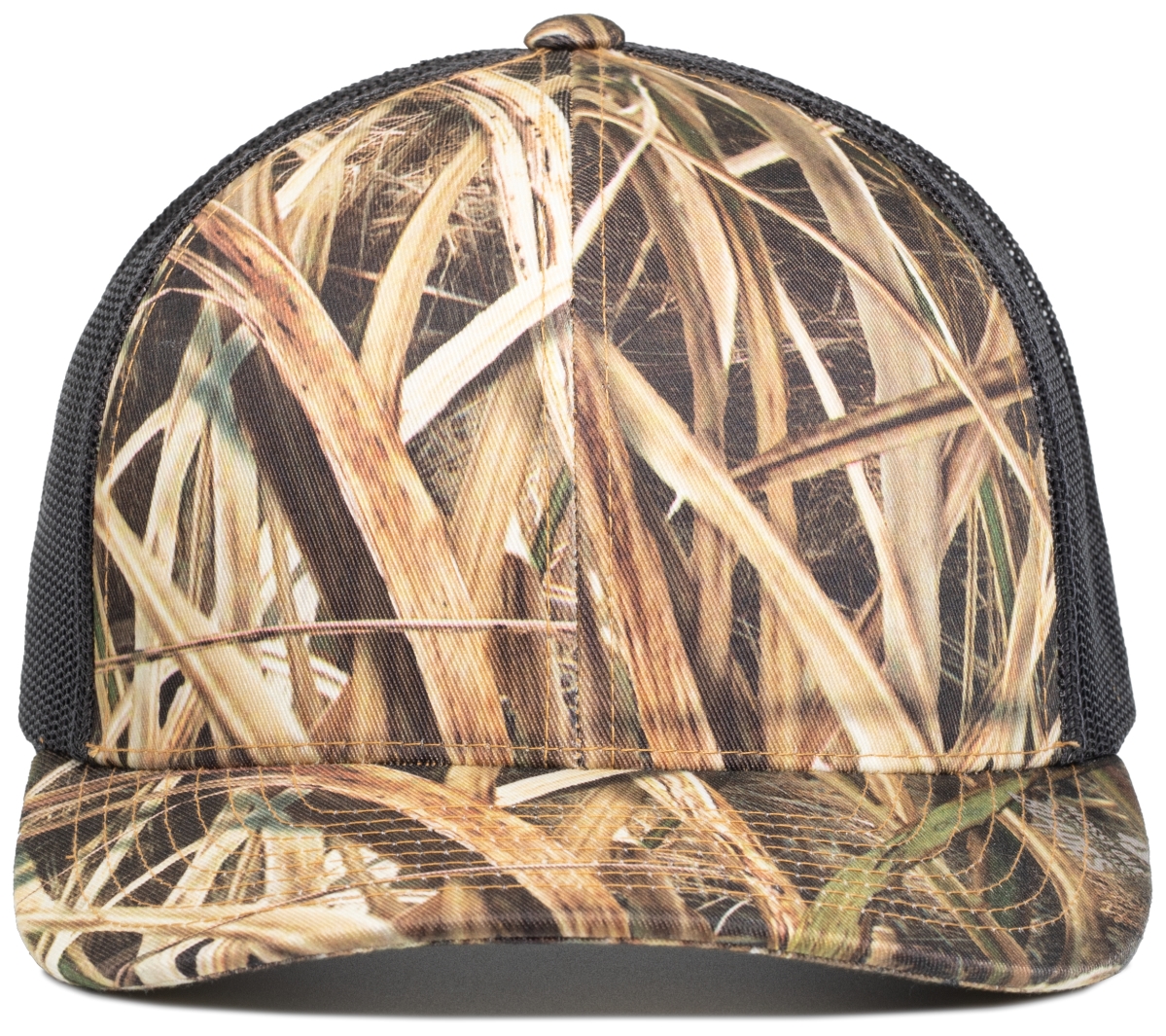 108C.72S.OS Camo Snapback Trucker Cap, Shadow Grass Blades & Light Charcoal - One Size