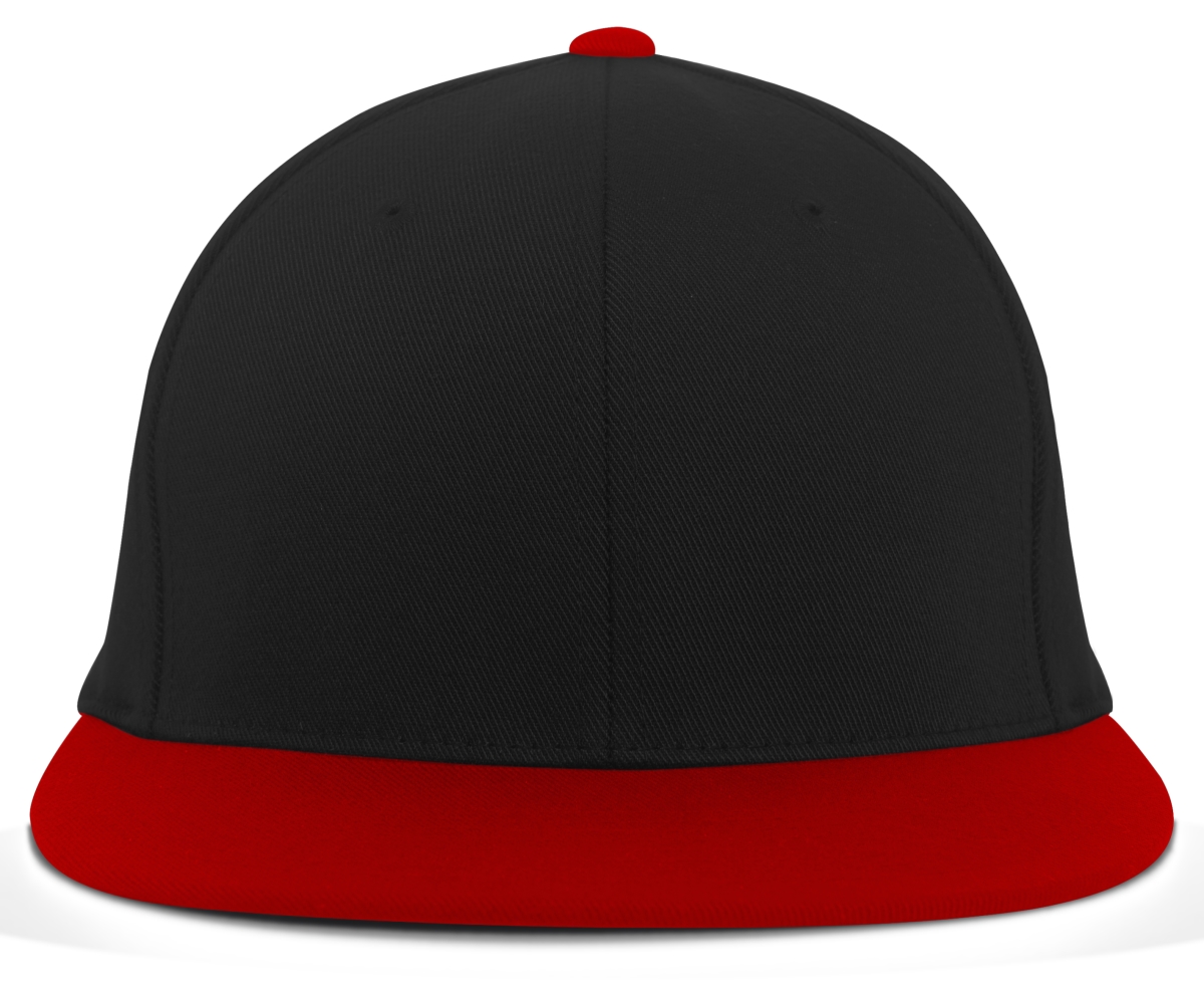 ES811.424.S-M Premium A-C 2 Performance Flexfit Cap, Black & Red - Small & Medium