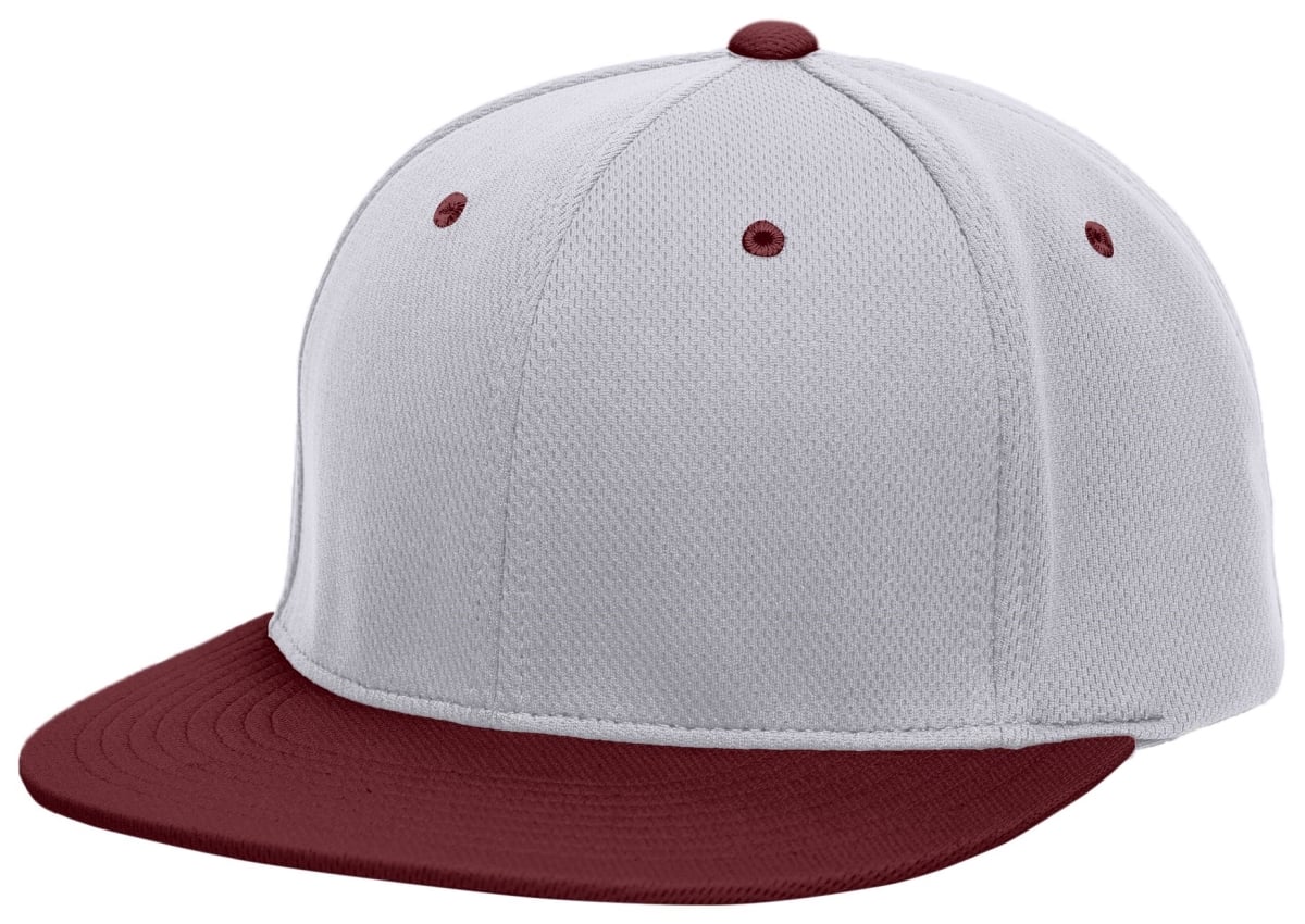 ES342.54P.S-M Premium P-Tec Flexfit Cap, Silver & Maroon - Small & Medium