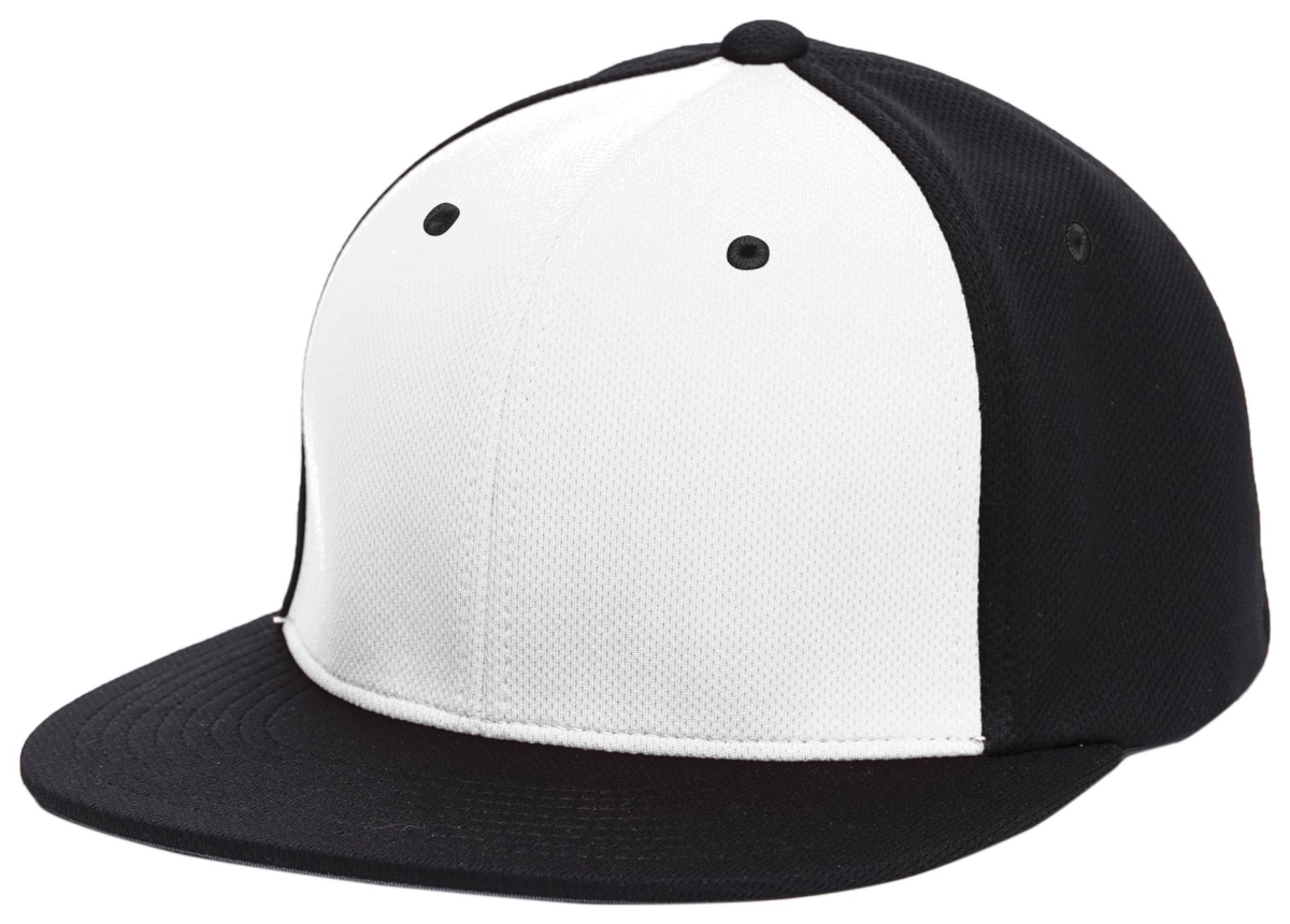 ES342.505.S-M Premium P-Tec Flexfit Cap, White & Black - Small & Medium