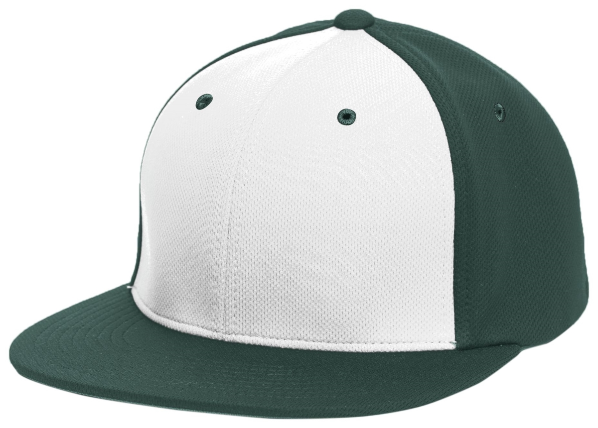 ES342.34Q.XS Premium P-Tec Flexfit Cap, White & Dark Green - Extra Small