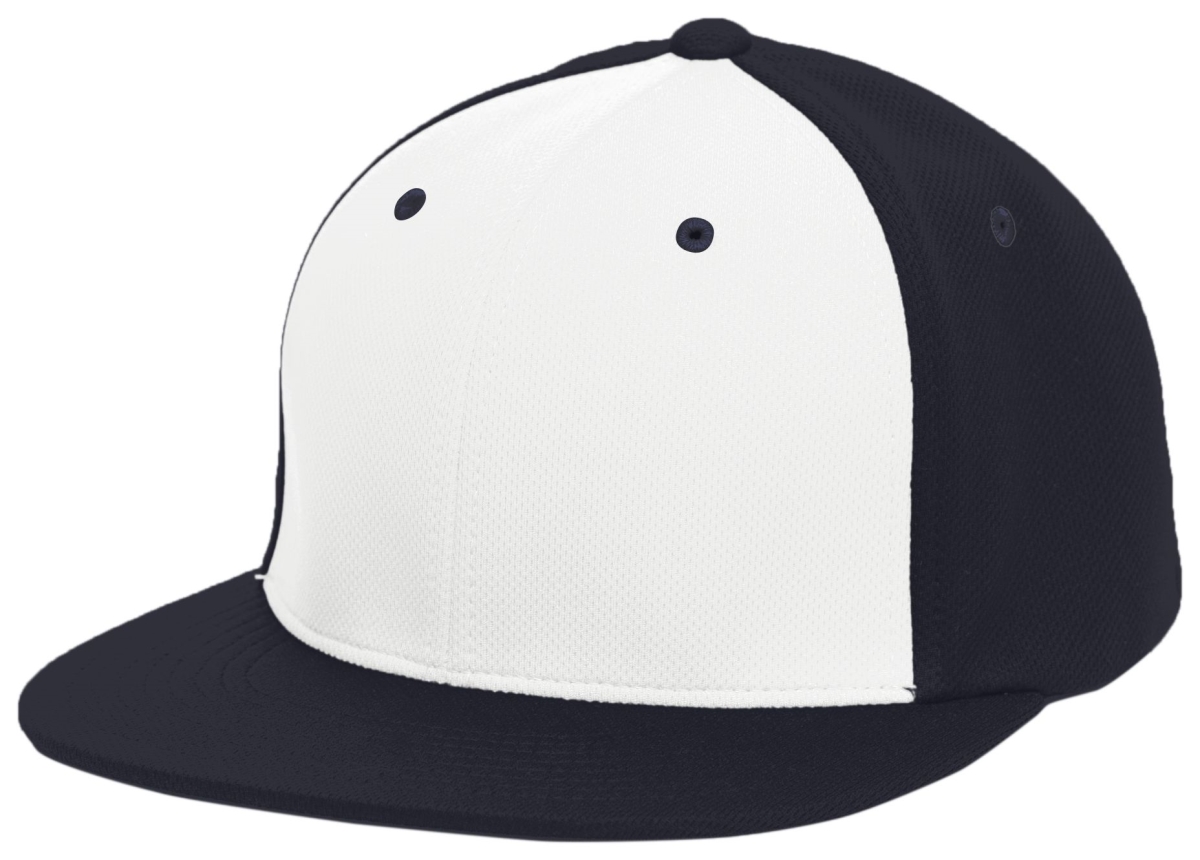 ES342.R57.XS Premium P-Tec Flexfit Cap, White & Navy - Extra Small