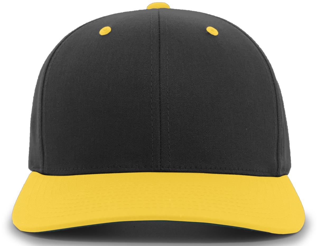 302C.421.OS Cotton-Poly Hook & Loop Adjustable Cap, Black & Gold - One Size