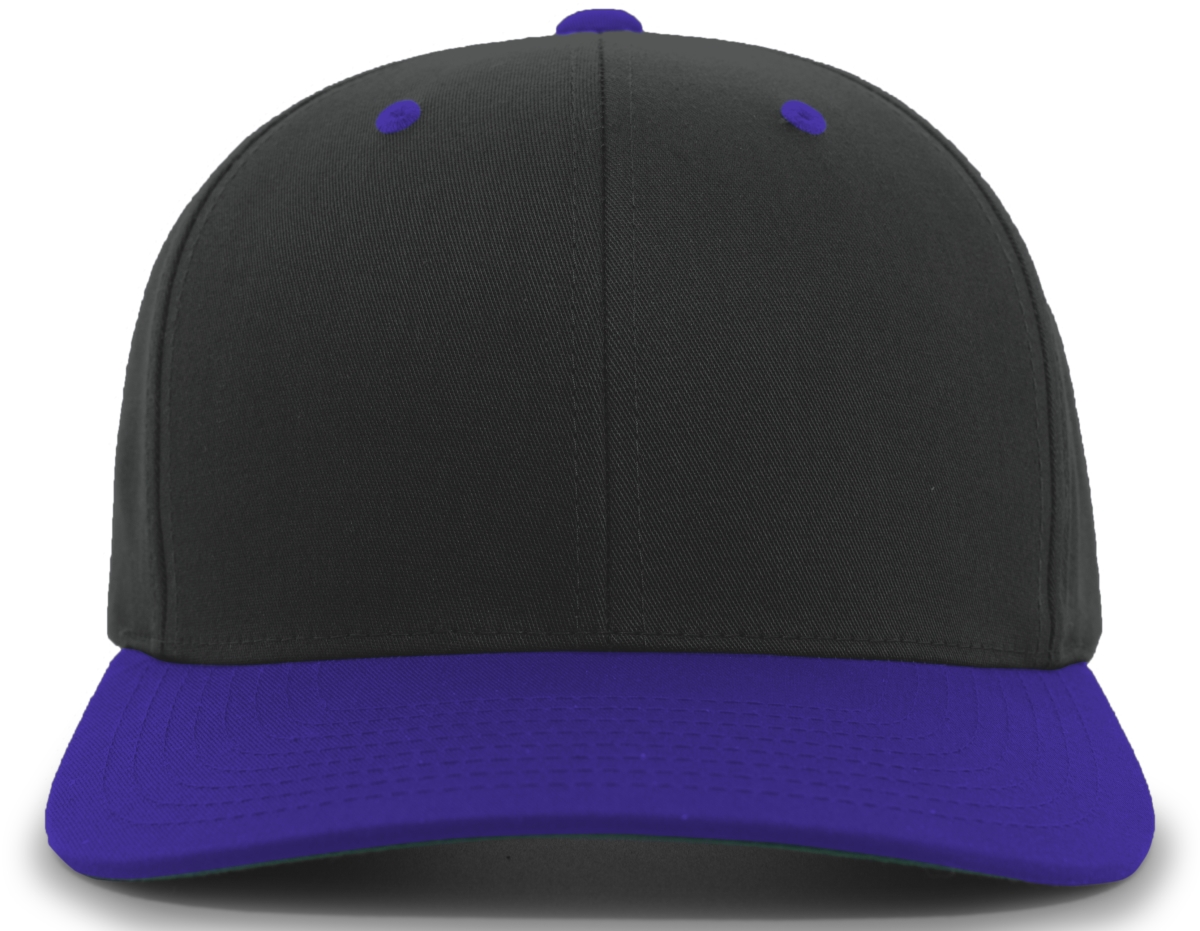 302C.487.OS Cotton-Poly Hook & Loop Adjustable Cap, Black & Purple - One Size