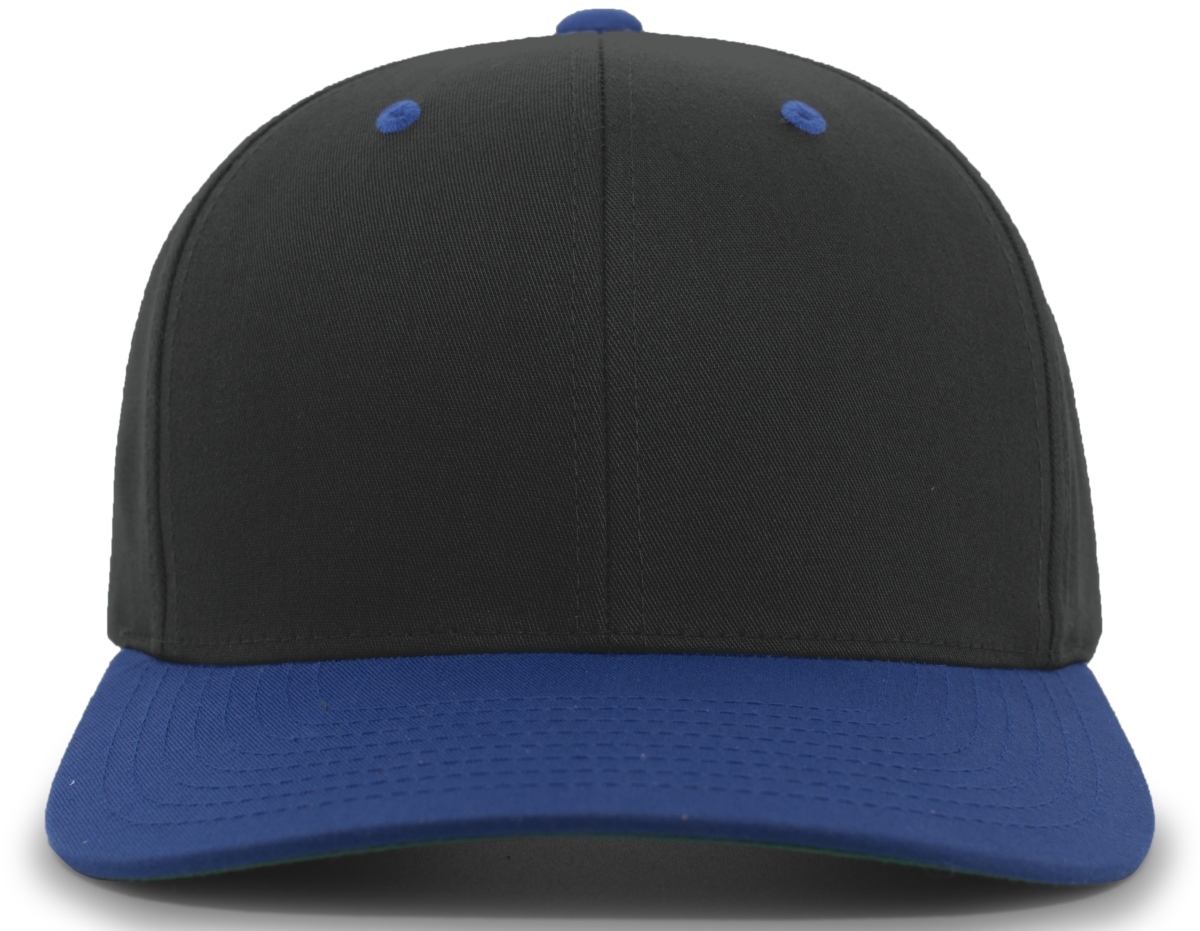 302C.426.OS Cotton-Poly Hook & Loop Adjustable Cap, Black & Royal - One Size