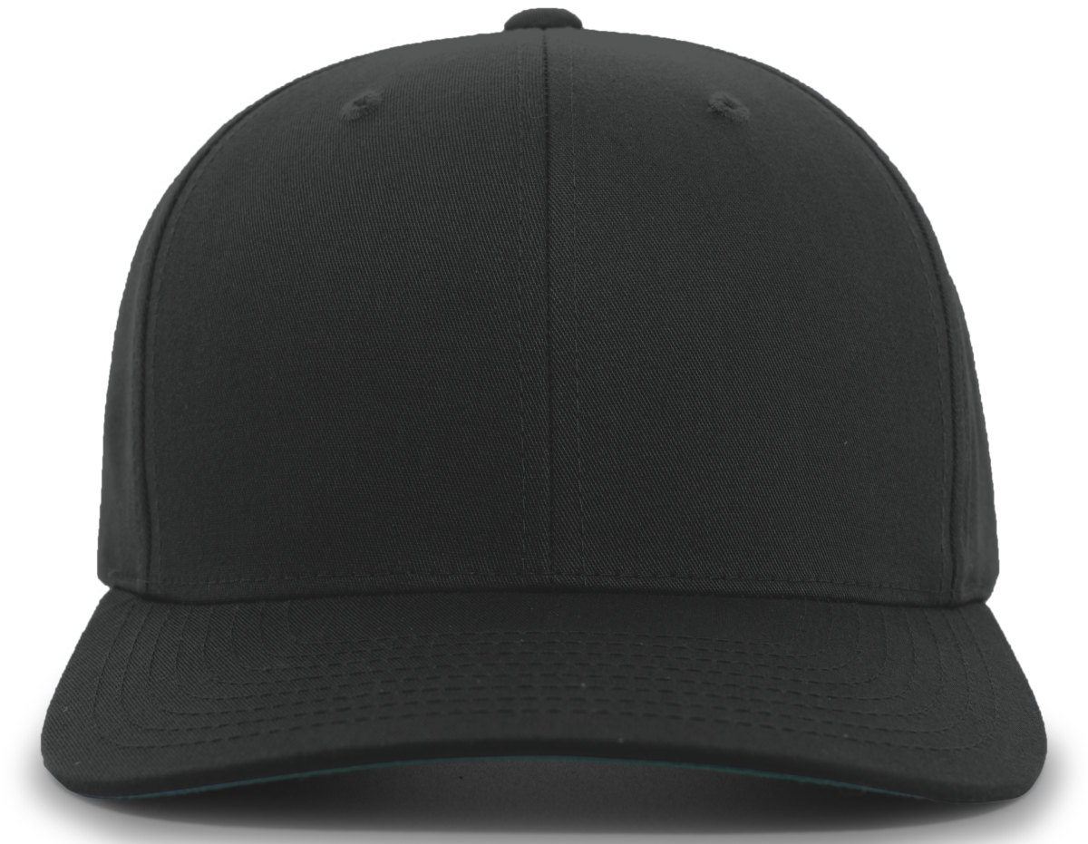 302C.080.YTH Cotton-Poly Hook & Loop Adjustable Cap, Black - Youth