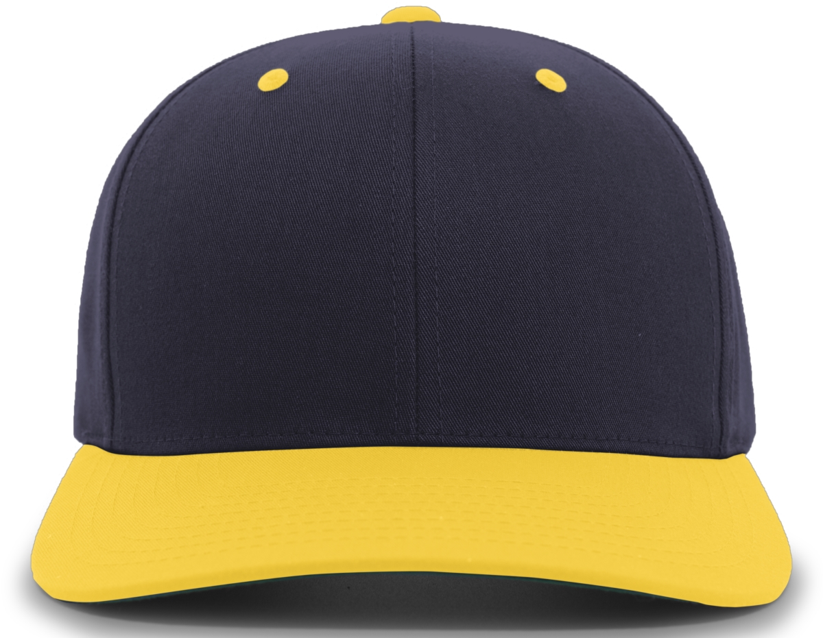 302C.302.OS Cotton-Poly Hook & Loop Adjustable Cap, Navy & Gold - One Size