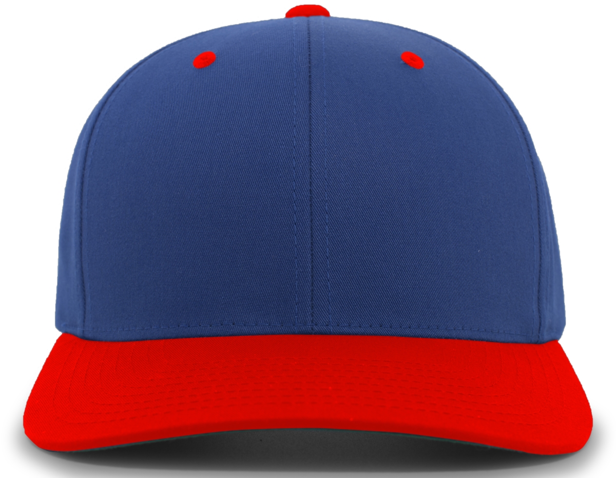 302C.285.YTH Cotton-Poly Hook & Loop Adjustable Cap, Royal & Red - Youth