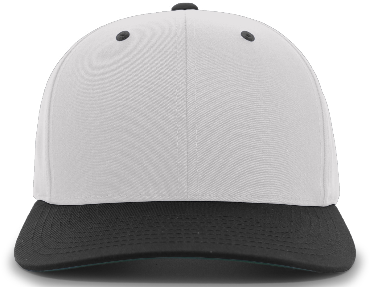 302C.098.OS Cotton-Poly Hook & Loop Adjustable Cap, Silver & Black - One Size