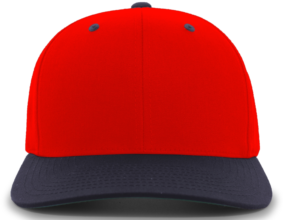 302C.405.OS Cotton-Poly Hook & Loop Adjustable Cap, Red & Navy - One Size