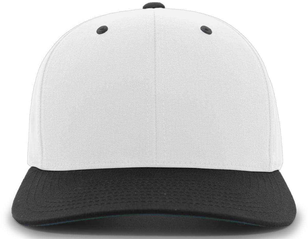 302C.226.OS Cotton-Poly Hook & Loop Adjustable Cap, White & Black - One Size