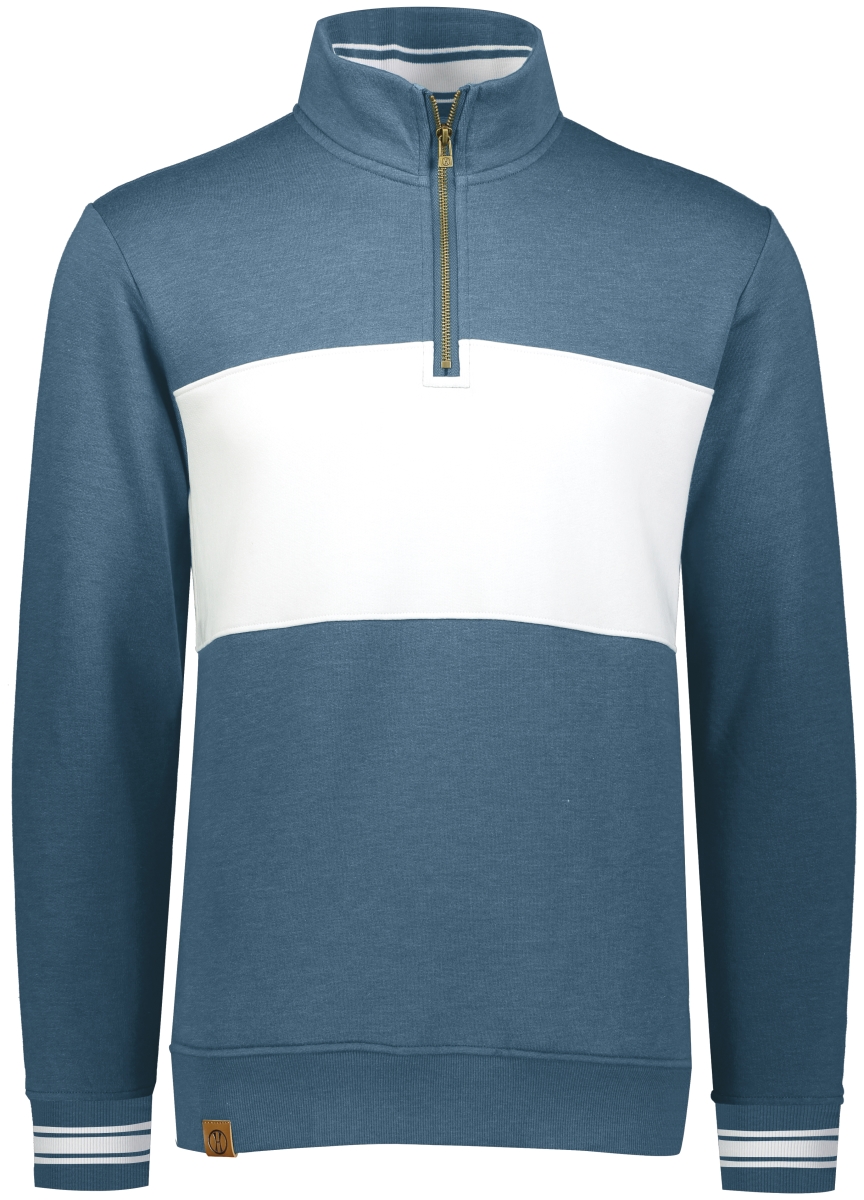 229565.88E.2XL Adult Ivy League Pullover, Storm Heather & White - 2XL