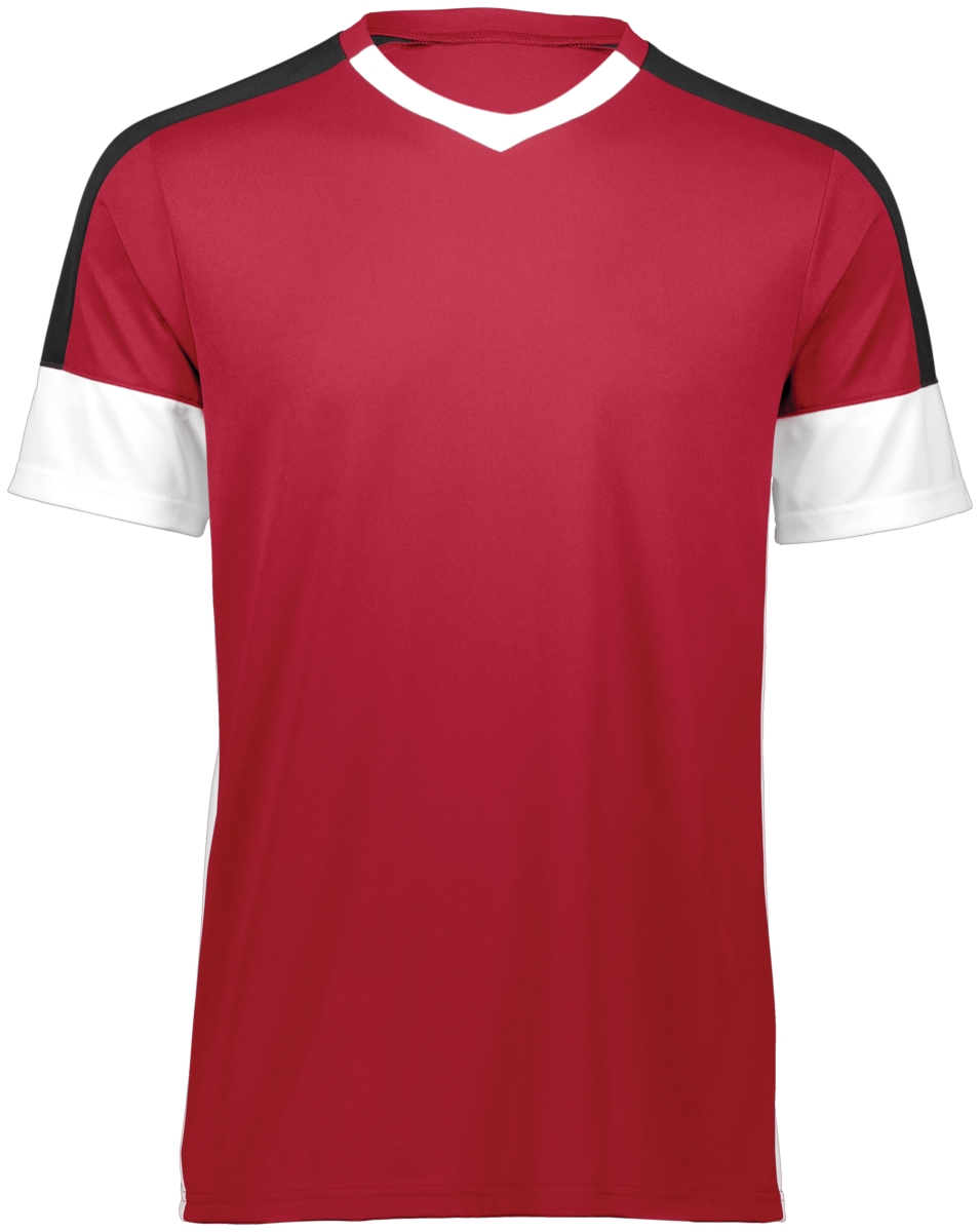 322931.588.M Youth Wembley Soccer Jersey - Scarlet, White & Black - Medium