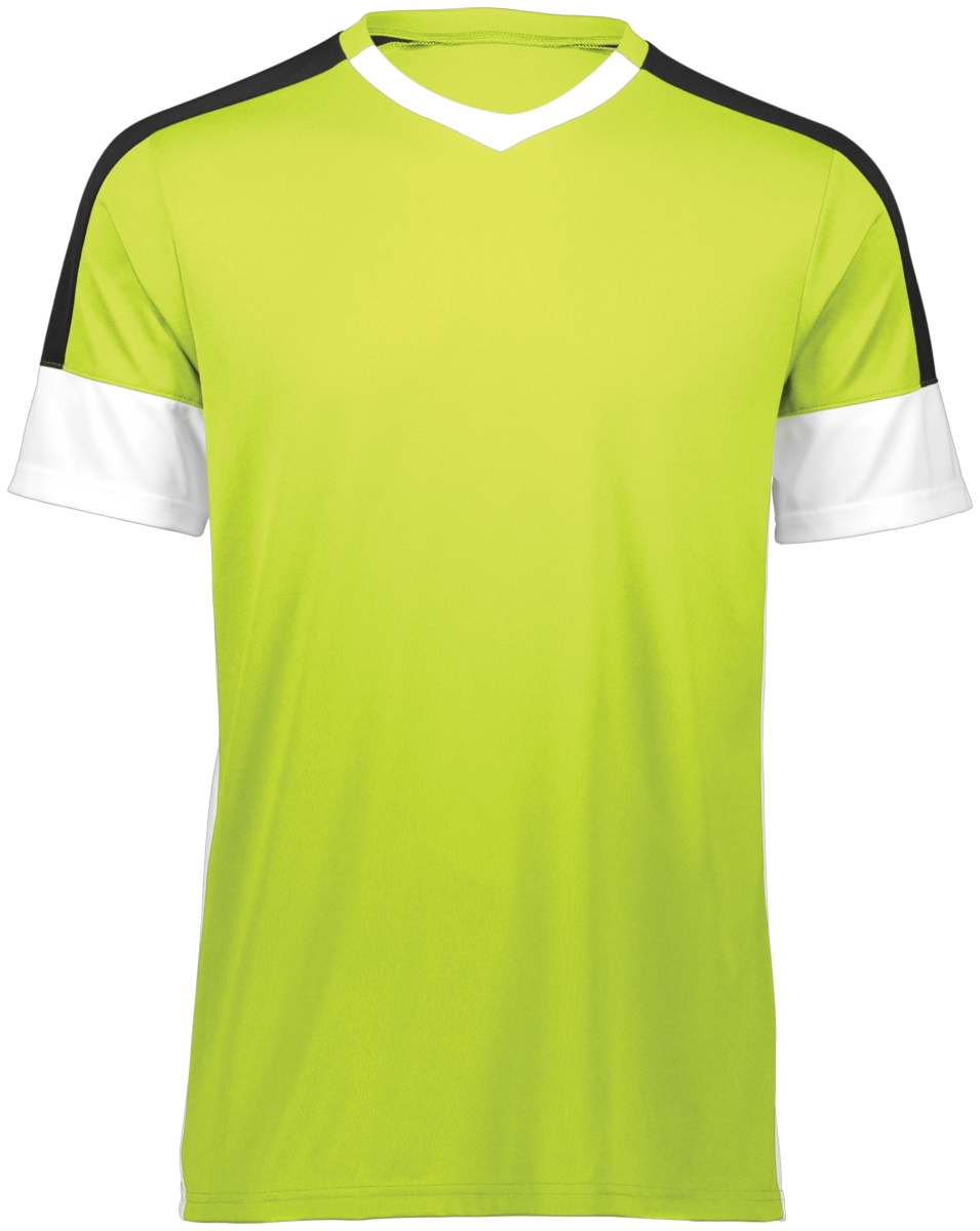 322931.652.M Youth Wembley Soccer Jersey - Lime, White & Black - Medium