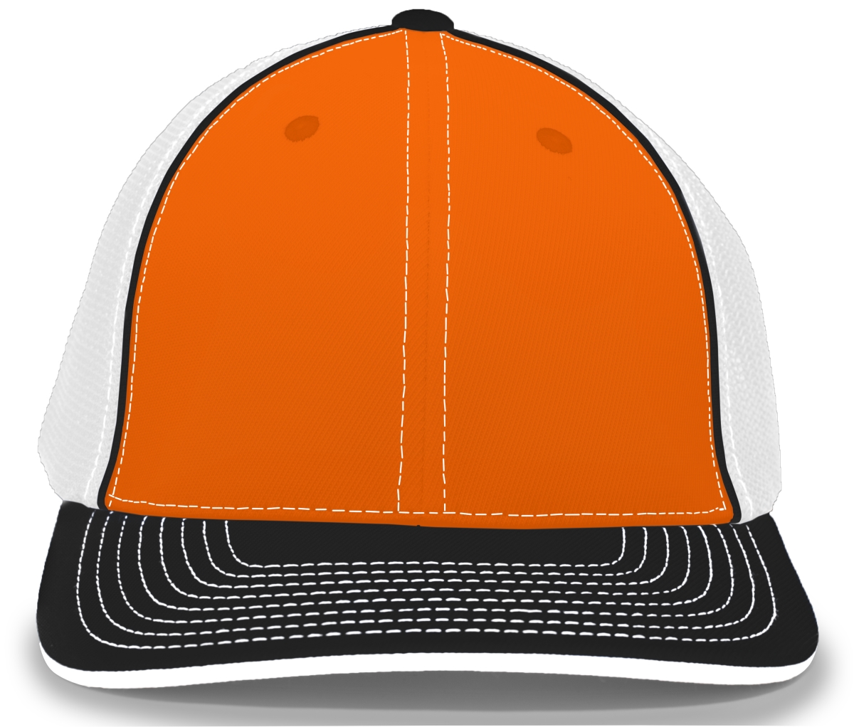 404M.651.XS Trucker Flexfit Cap - Orange, White & Black - Extra Small