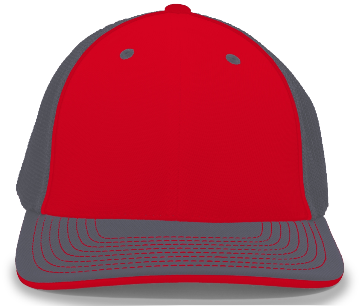 404M.95Q.S-M Trucker Flexfit Cap, Red & Graphite - Small & Medium