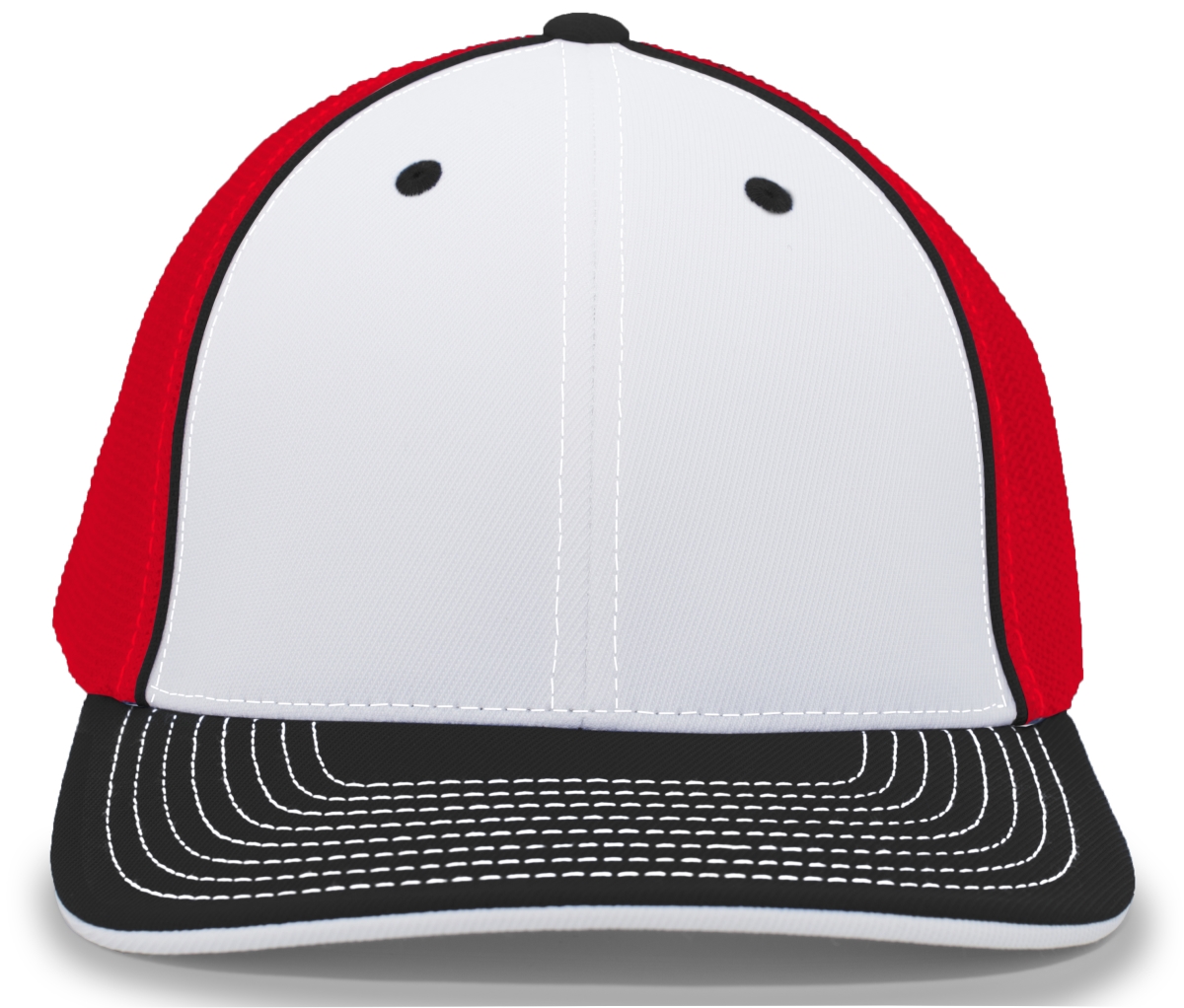 404M.139.L-XL Trucker Flexfit Cap - White, Red & Black - Large & Extra Large