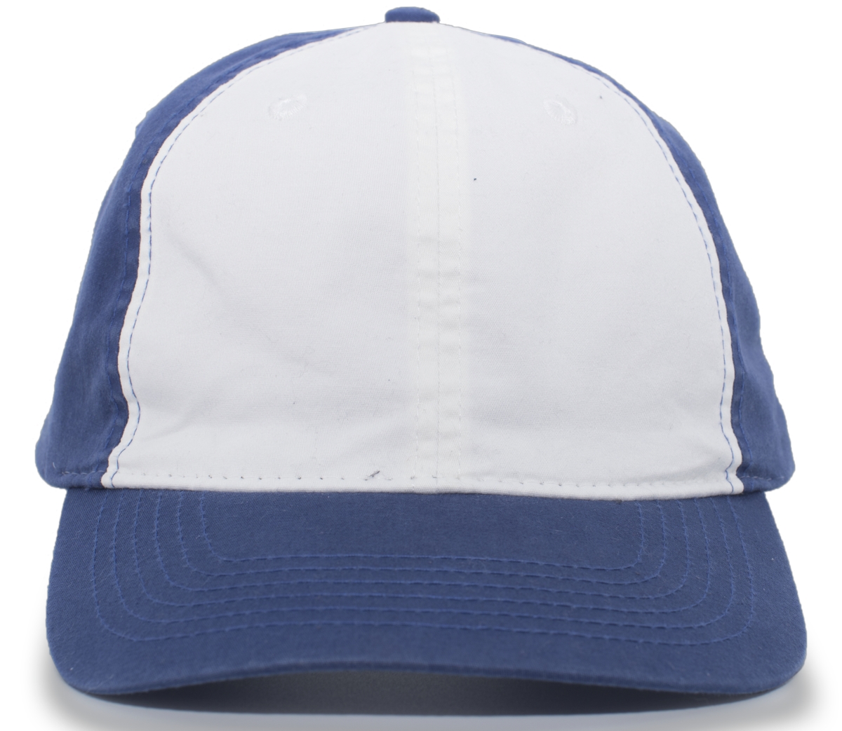 V57.R58.OS Vintage Buckle Strap Adjustable Cap, White & Royal - One Size