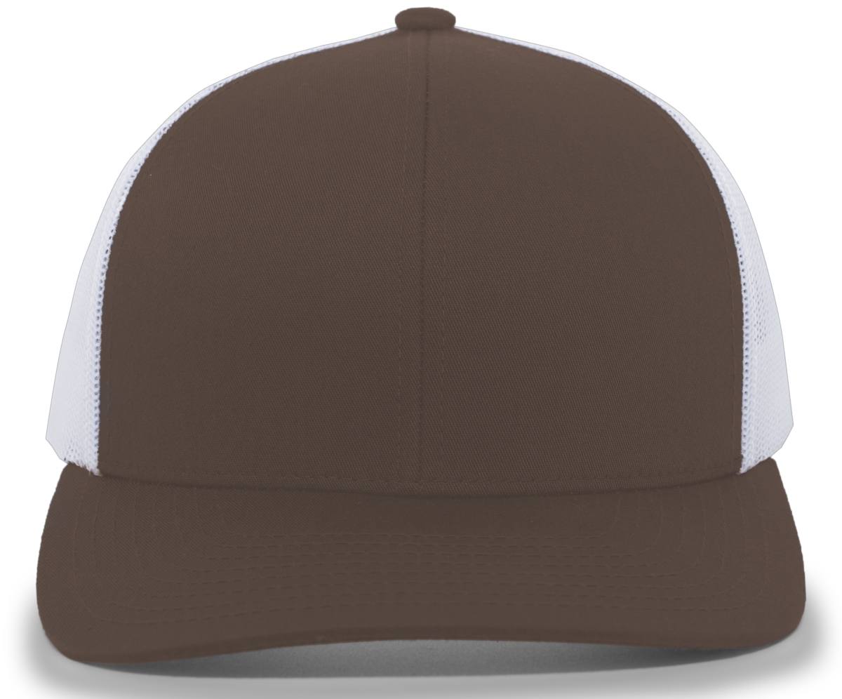 Trucker Snapback Cap, Brown & White - One Size