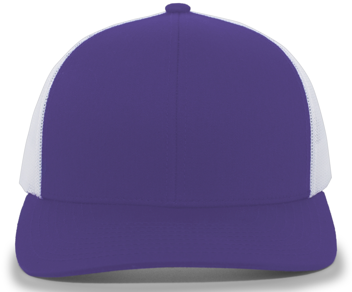Trucker Snapback Cap, Purple & White - One Size