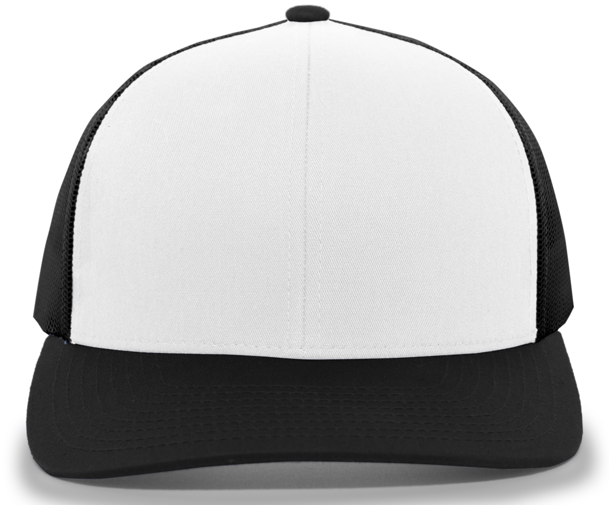 Trucker Snapback Cap, White & Black - One Size