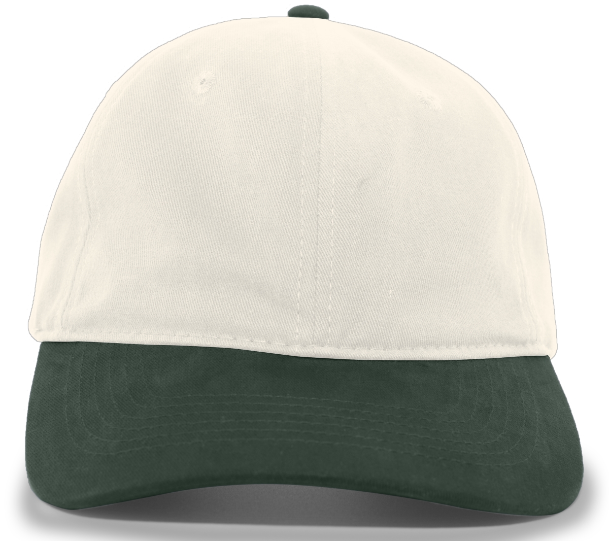 201C.269.OS Brushed Cotton Twill Buckle Strap Adjustable Cap, Khaki & Hunter - One Size