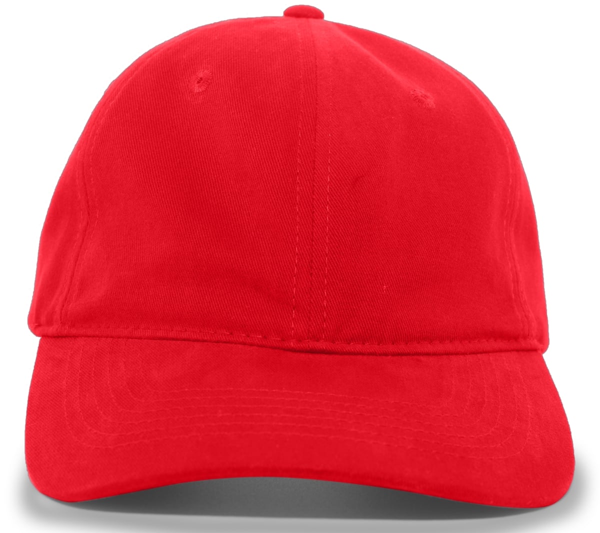 Brushed Cotton Twill Buckle Strap Adjustable Cap, Red - One Size