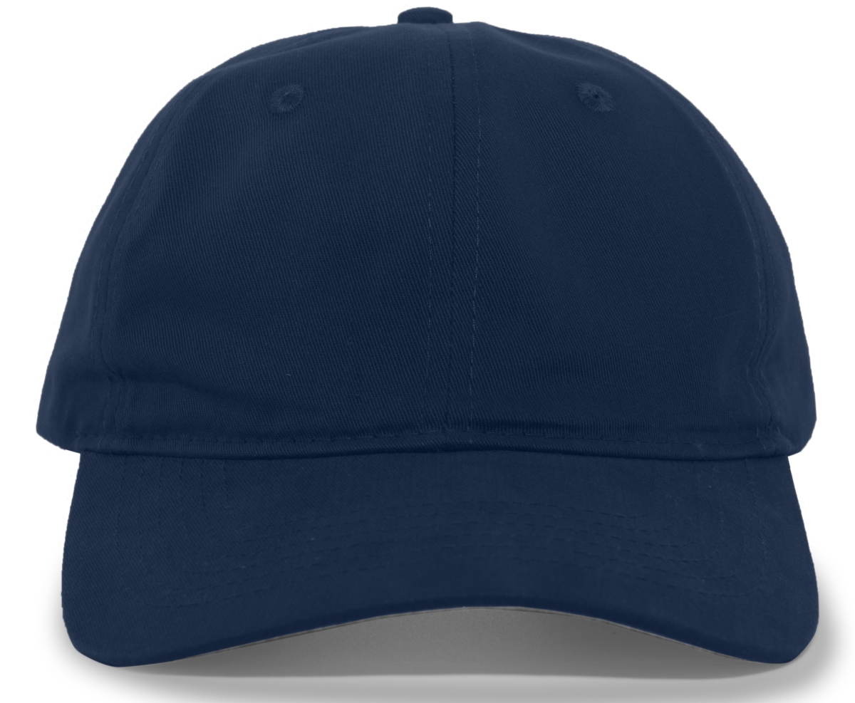 Brushed Cotton Twill Hook & Loop Adjustable Cap 1, Navy - One Size