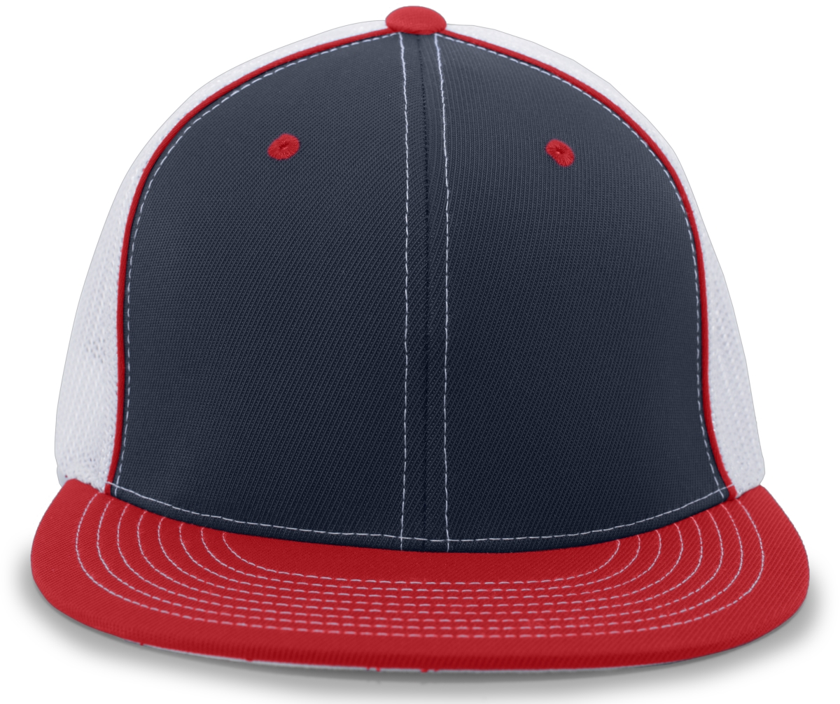 D-Series Trucker Flexfit Cap - Navy, White & Red - Extra Small