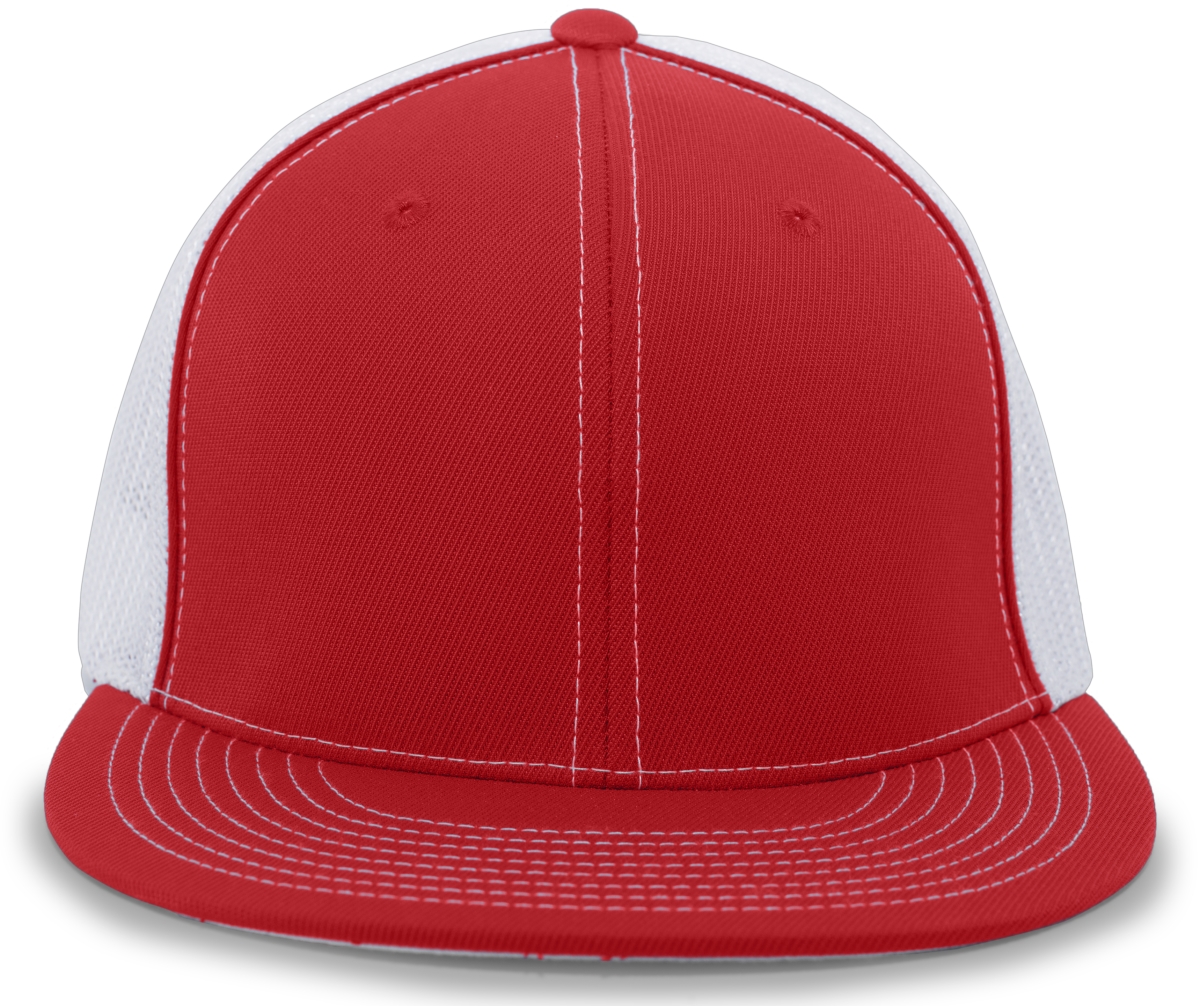 4D5.125.S-M D-Series Trucker Flexfit Cap, Red & White - Small & Medium