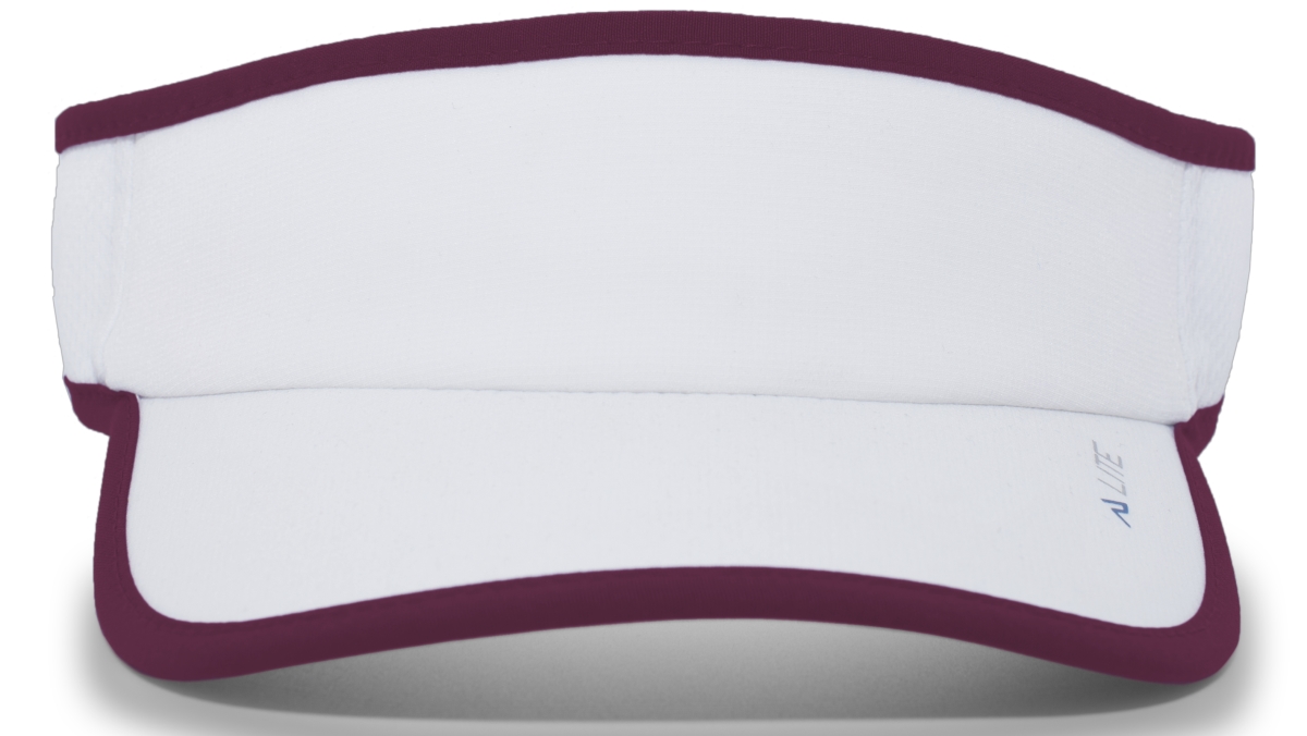 Lite Series All-Sport Active Visor, White & Maroon - One Size