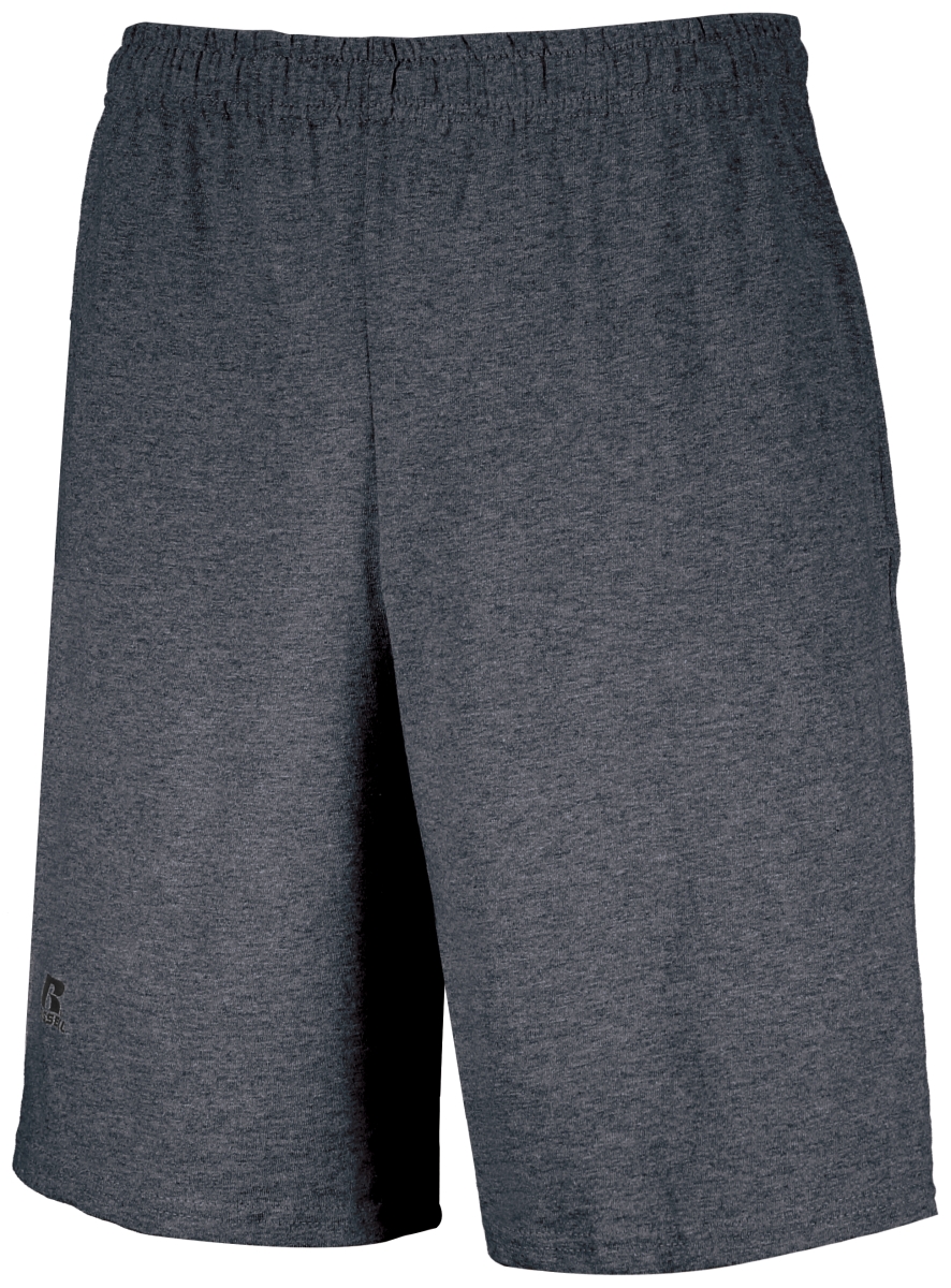 Adult Basic Cotton Pocket Shorts, Black Heather - 4XL