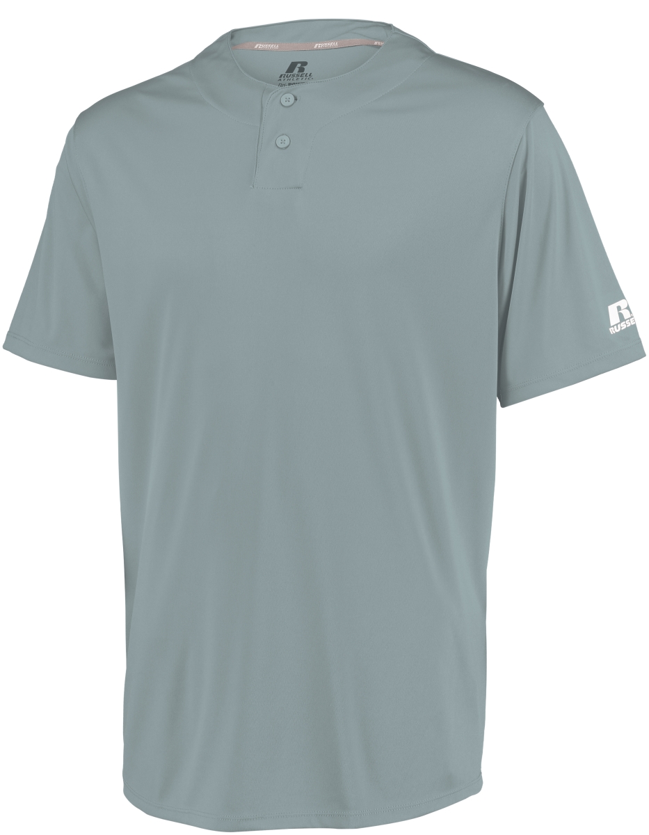3R7X2M.BG7.M Adult Performance Two-Button Solid Jersey, Baseball Gray - Medium